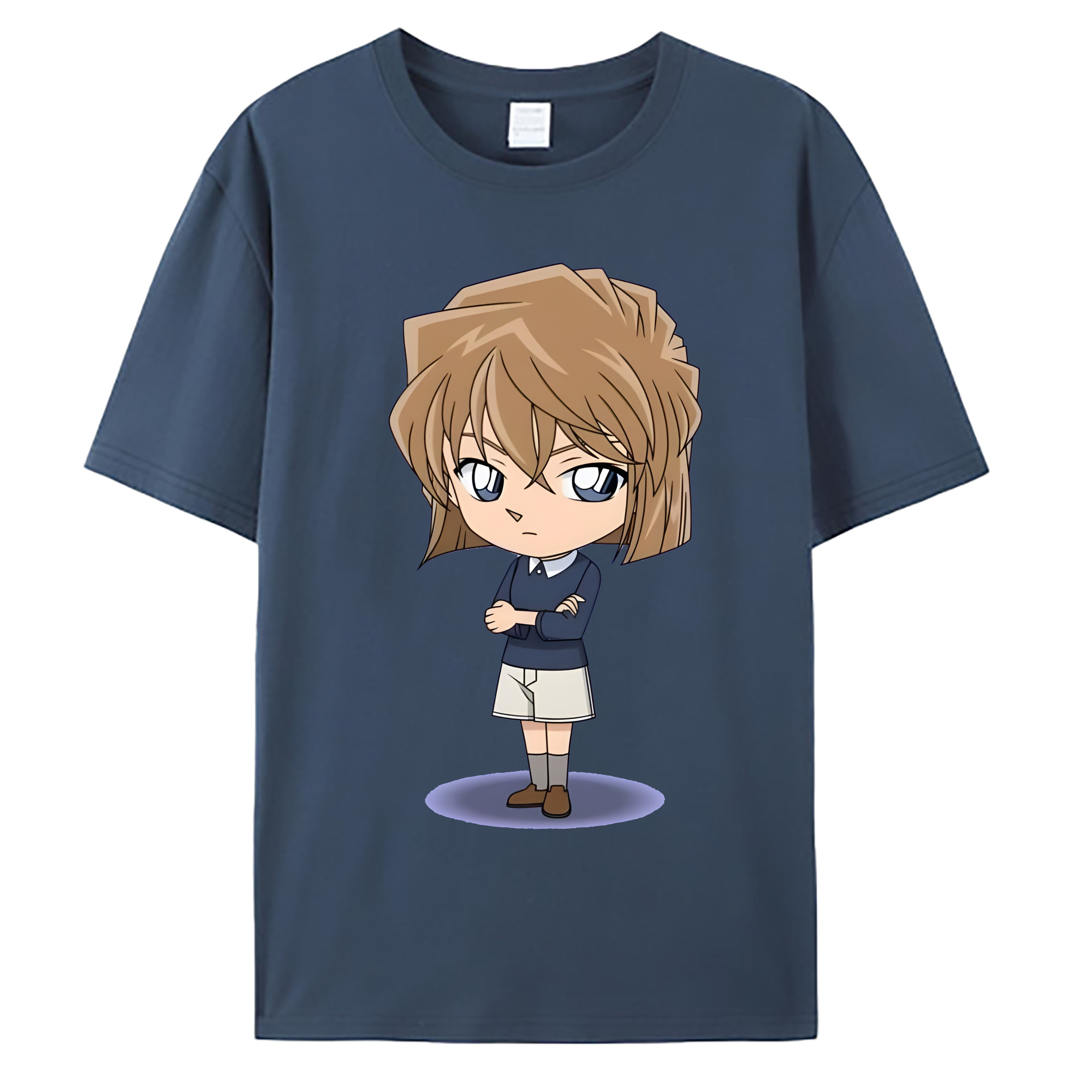 （画像用） 名探偵コナン 灰原 哀 はいばら あい Detective Conan Anita Hailey、Vi Graythorn Haibara Ai 綿100％ メンズ半袖Tシャツ｜肌触りやわらか＆通気性
