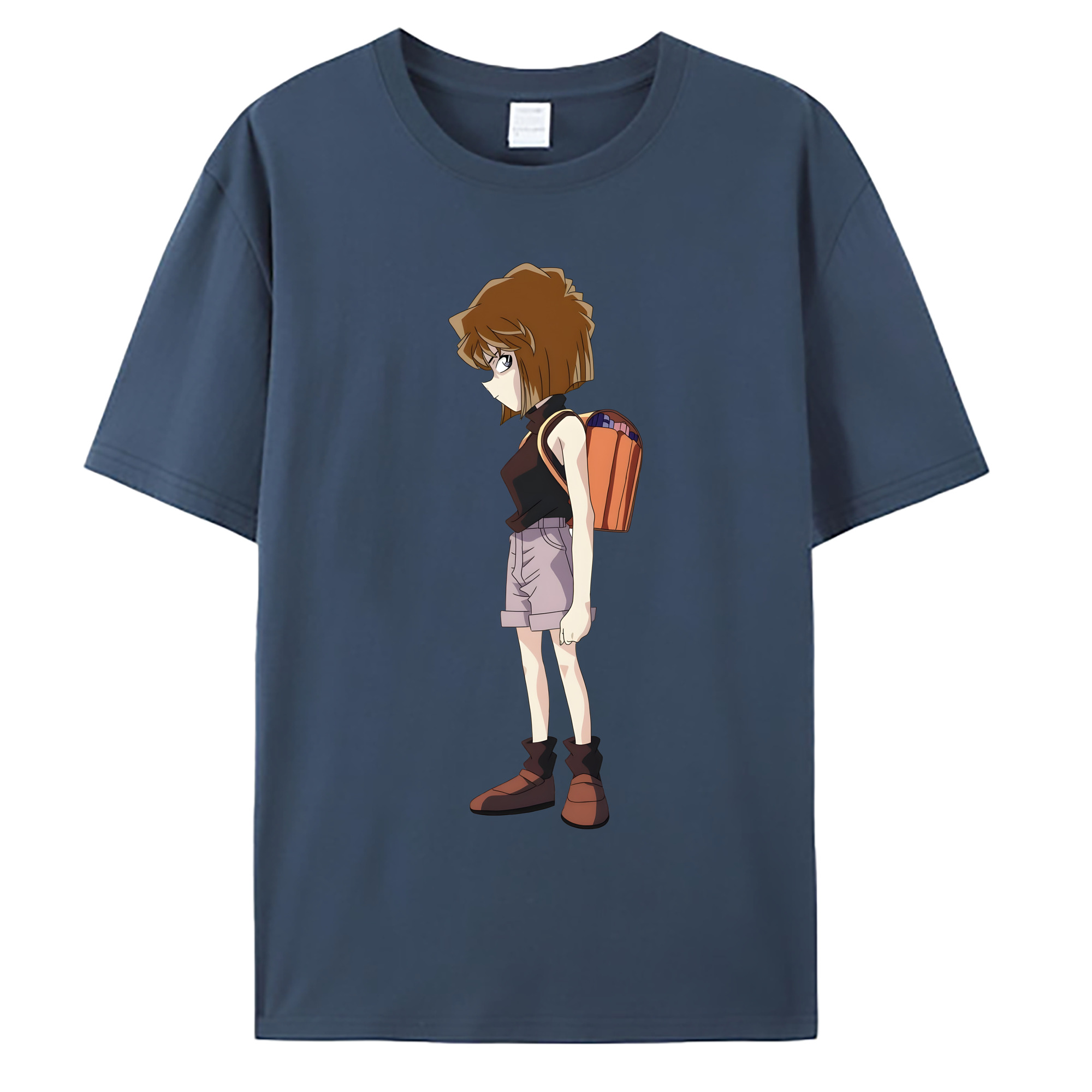 （画像用） 名探偵コナン 灰原 哀 はいばら あい Detective Conan Anita Hailey、Vi Graythorn Haibara Ai 綿100％ メンズ半袖Tシャツ｜肌触りやわらか＆通気性