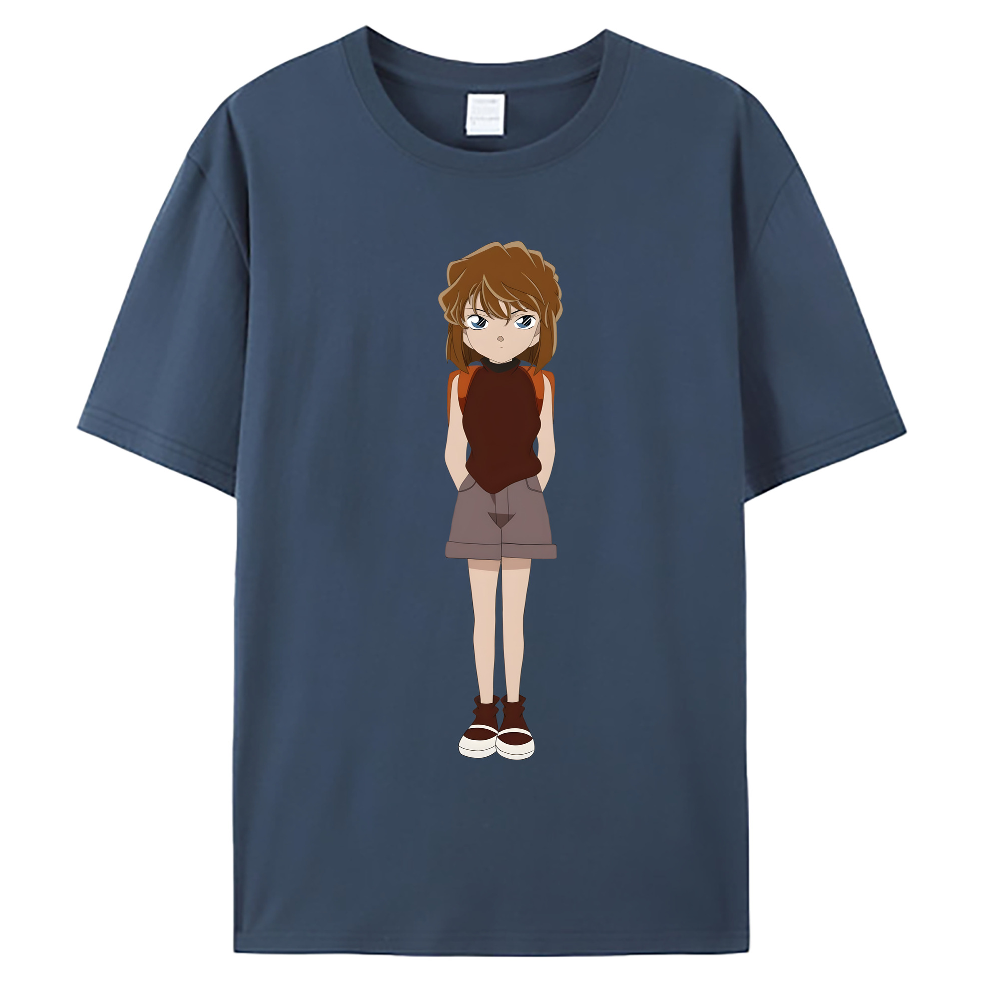 （画像用） 名探偵コナン 灰原 哀 はいばら あい Detective Conan Anita Hailey、Vi Graythorn Haibara Ai 綿100％ メンズ半袖Tシャツ｜肌触りやわらか＆通気性