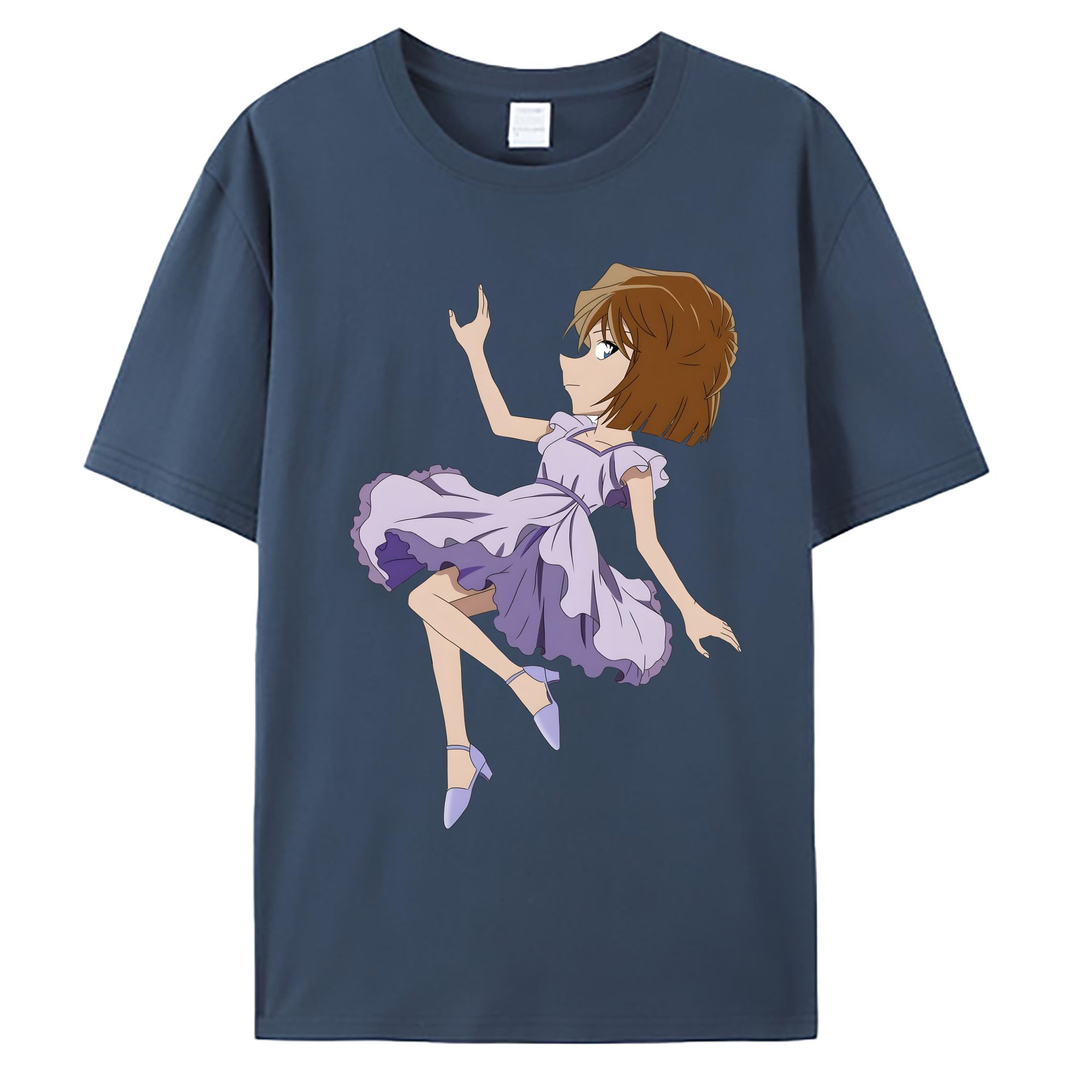 （画像用） 名探偵コナン 灰原 哀 はいばら あい Detective Conan Anita Hailey、Vi Graythorn Haibara Ai 綿100％ メンズ半袖Tシャツ｜肌触りやわらか＆通気性