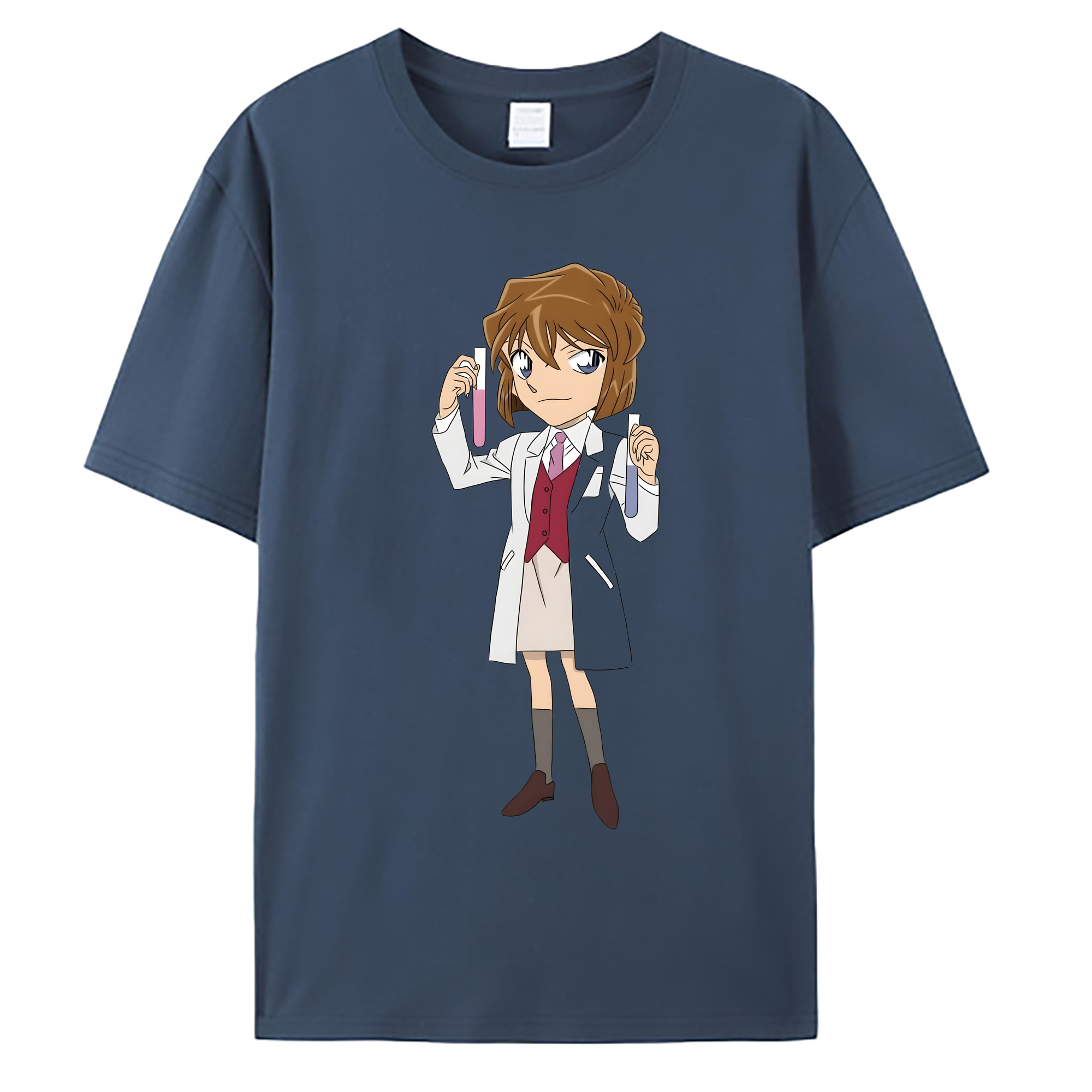 （画像用） 名探偵コナン 灰原 哀 はいばら あい Detective Conan Anita Hailey、Vi Graythorn Haibara Ai 綿100％ メンズ半袖Tシャツ｜肌触りやわらか＆通気性