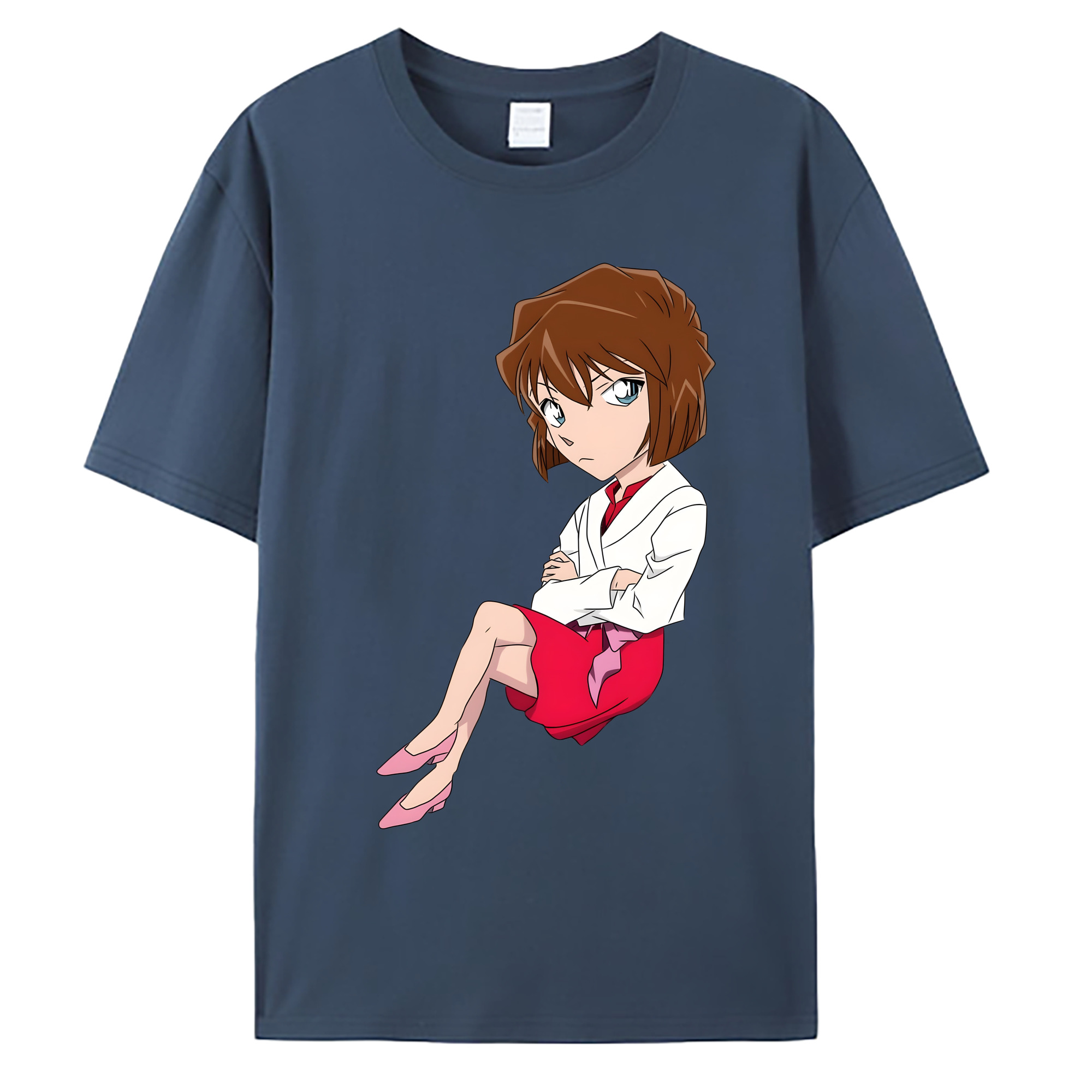 （画像用） 名探偵コナン 灰原 哀 はいばら あい Detective Conan Anita Hailey、Vi Graythorn Haibara Ai 綿100％ メンズ半袖Tシャツ｜肌触りやわらか＆通気性