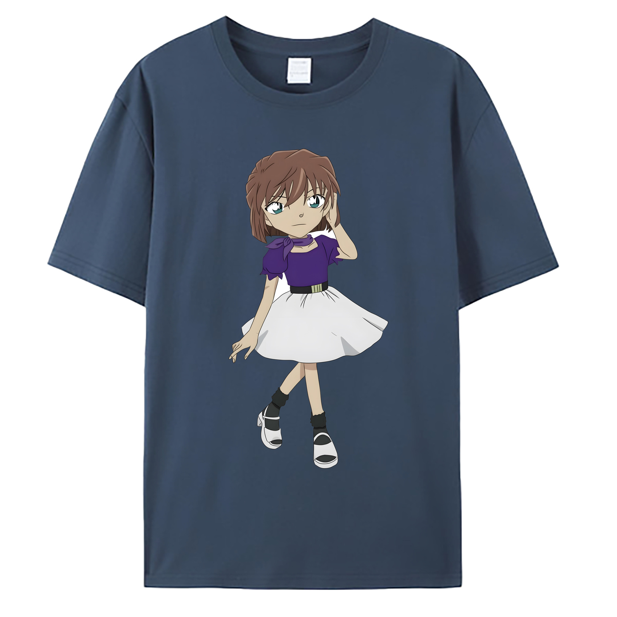 （画像用） 名探偵コナン 灰原 哀 はいばら あい Detective Conan Anita Hailey、Vi Graythorn Haibara Ai 綿100％ メンズ半袖Tシャツ｜肌触りやわらか＆通気性