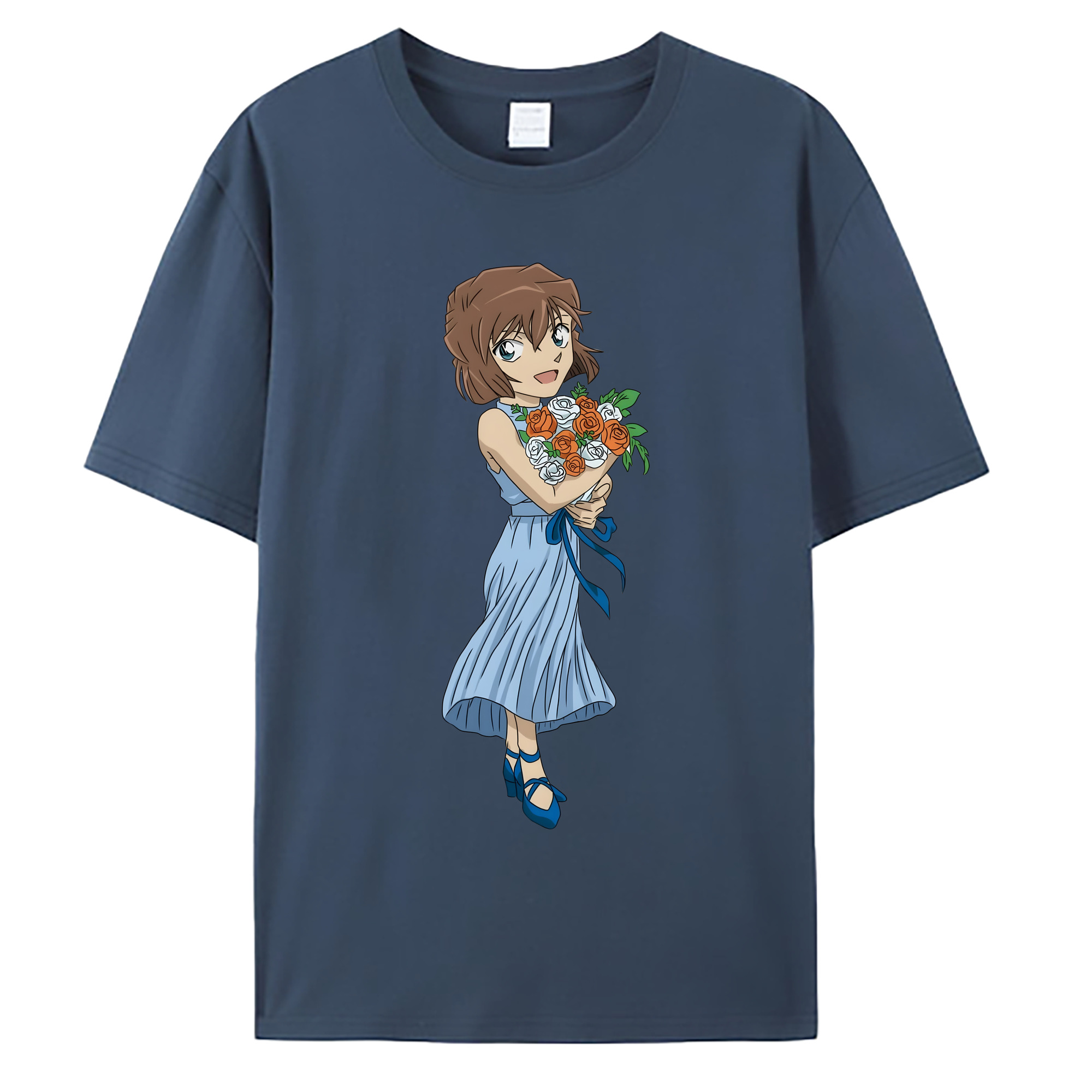 （画像用） 名探偵コナン 灰原 哀 はいばら あい Detective Conan Anita Hailey、Vi Graythorn Haibara Ai 綿100％ メンズ半袖Tシャツ｜肌触りやわらか＆通気性