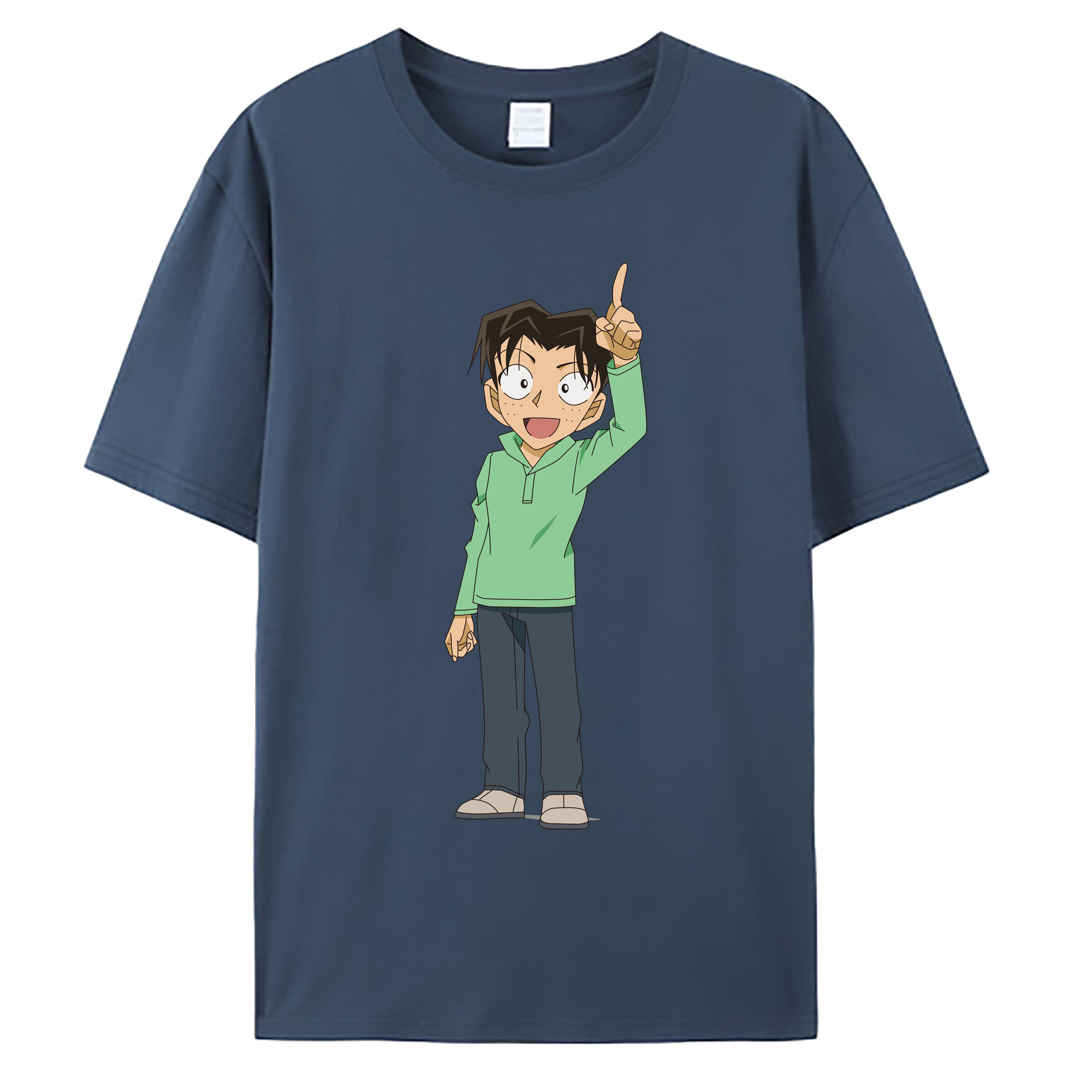 （画像用） 名探偵コナン 円谷 光彦 つぶらや みつひこ Detective Conan Mitch Tennyson 綿100％ メンズ半袖Tシャツ｜肌触りやわらか＆通気性