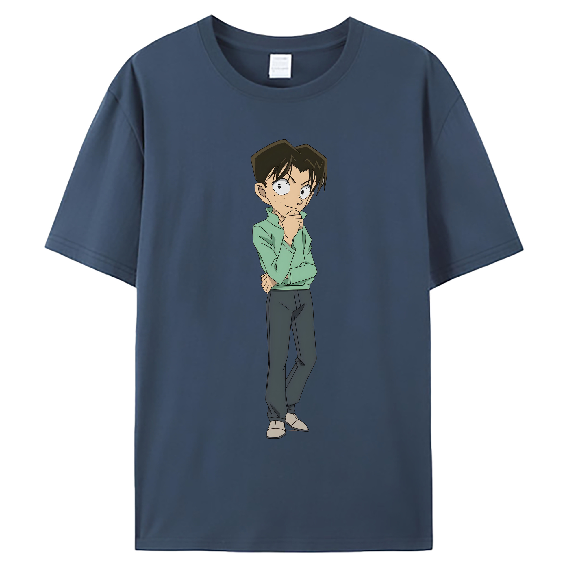 （画像用） 名探偵コナン 円谷 光彦 つぶらや みつひこ Detective Conan Mitch Tennyson 綿100％ メンズ半袖Tシャツ｜肌触りやわらか＆通気性