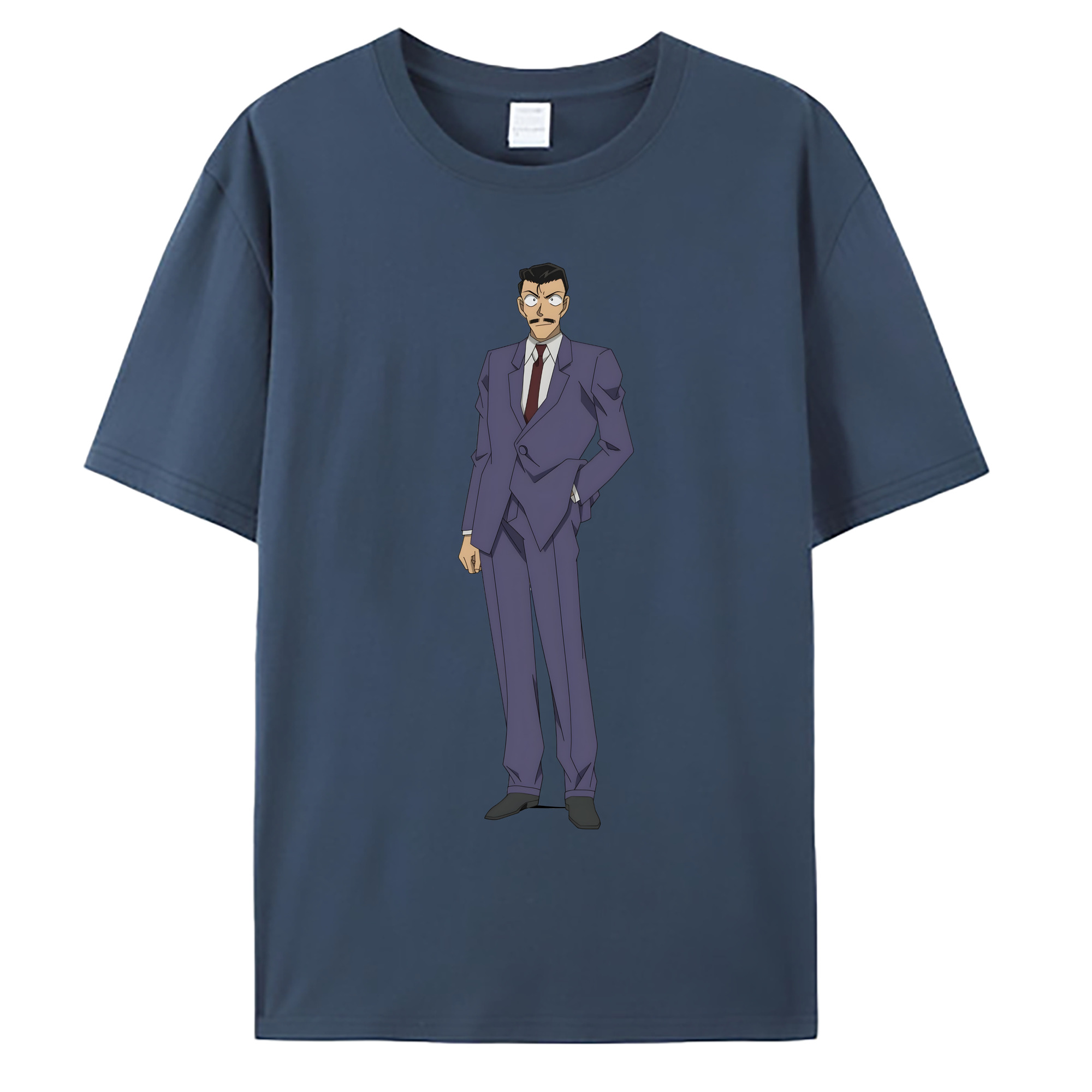 （画像用） 名探偵コナン 毛利 小五郎 もうり こごろう Detective Conan 綿100％ メンズ半袖Tシャツ｜肌触りやわらか＆通気性