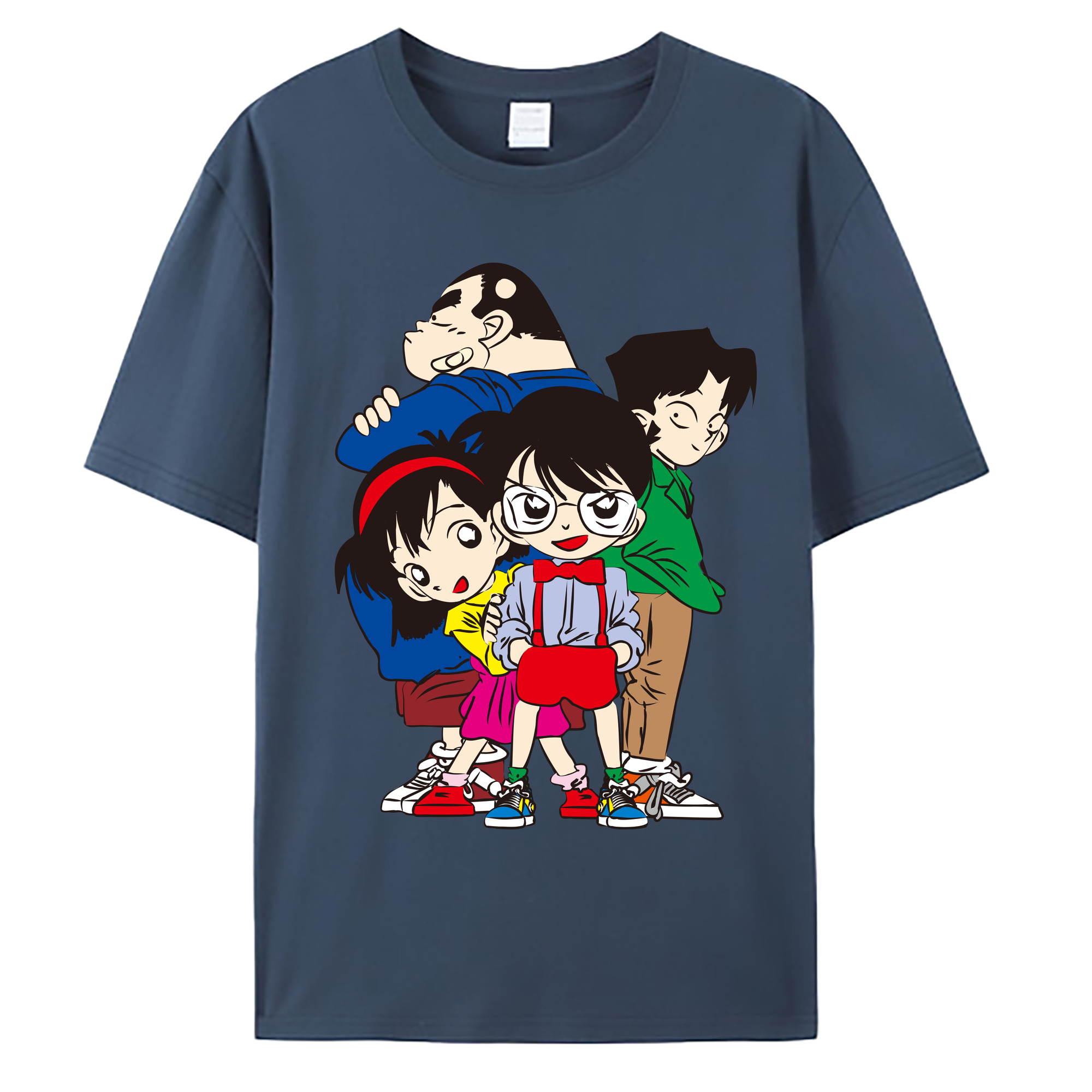 （画像用） 名探偵コナン Detective Conan 綿100％ メンズ半袖Tシャツ｜肌触りやわらか＆通気性