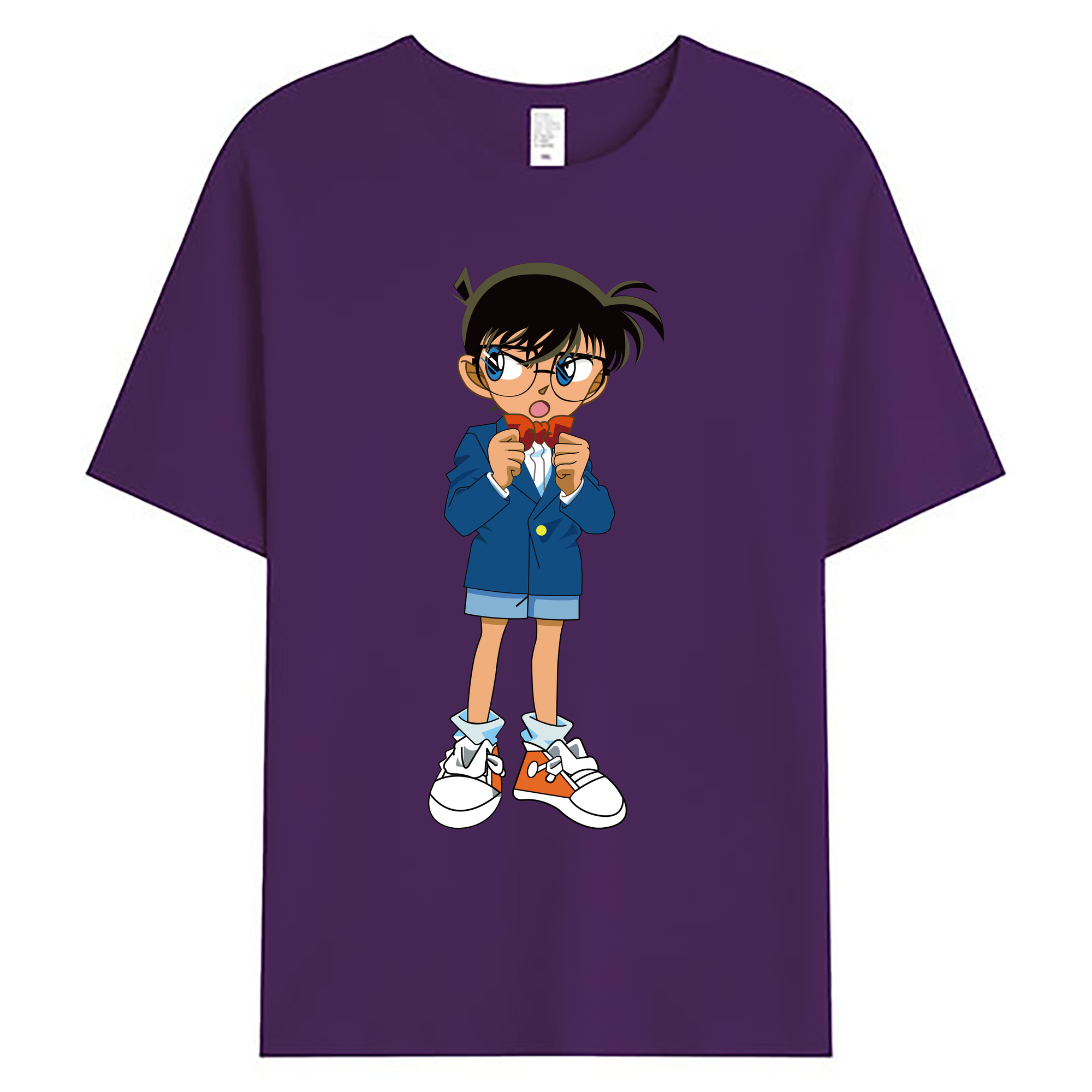 （画像用） 名探偵コナン 江戸川 コナン Detective Conan Conan Edogawa 綿100％ メンズ半袖Tシャツ｜肌触りやわらか＆通気性