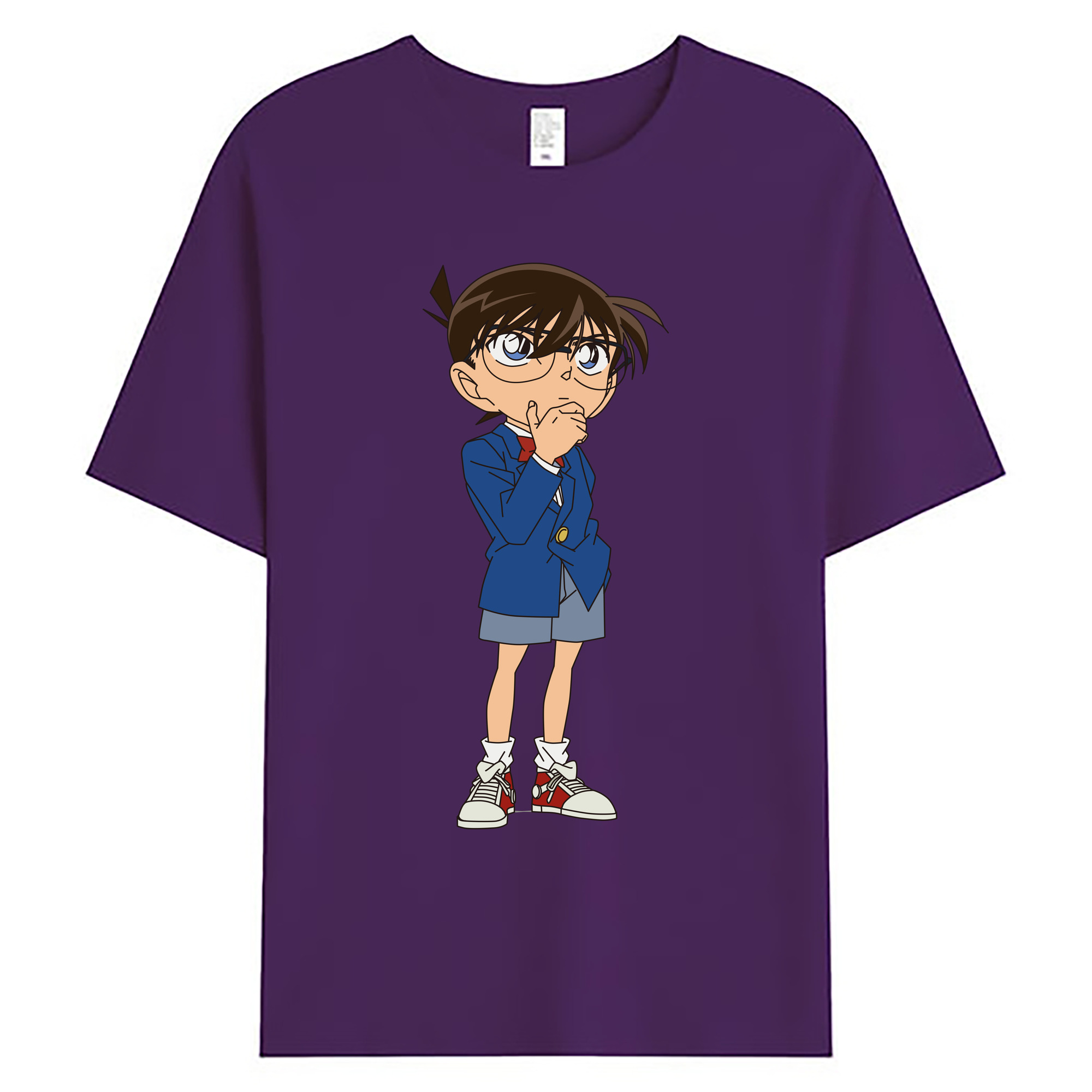 （画像用） 名探偵コナン 江戸川 コナン Detective Conan Conan Edogawa 綿100％ メンズ半袖Tシャツ｜肌触りやわらか＆通気性