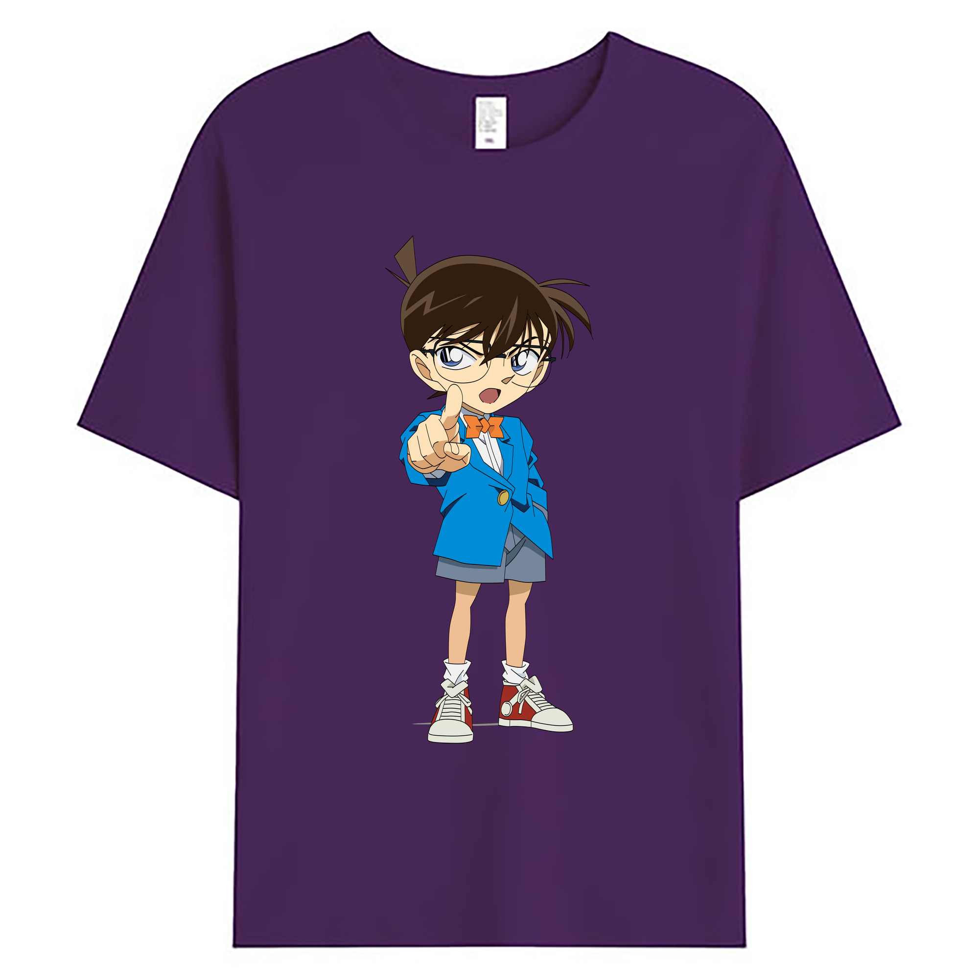 （画像用） 名探偵コナン 江戸川 コナン Detective Conan Conan Edogawa 綿100％ メンズ半袖Tシャツ｜肌触りやわらか＆通気性