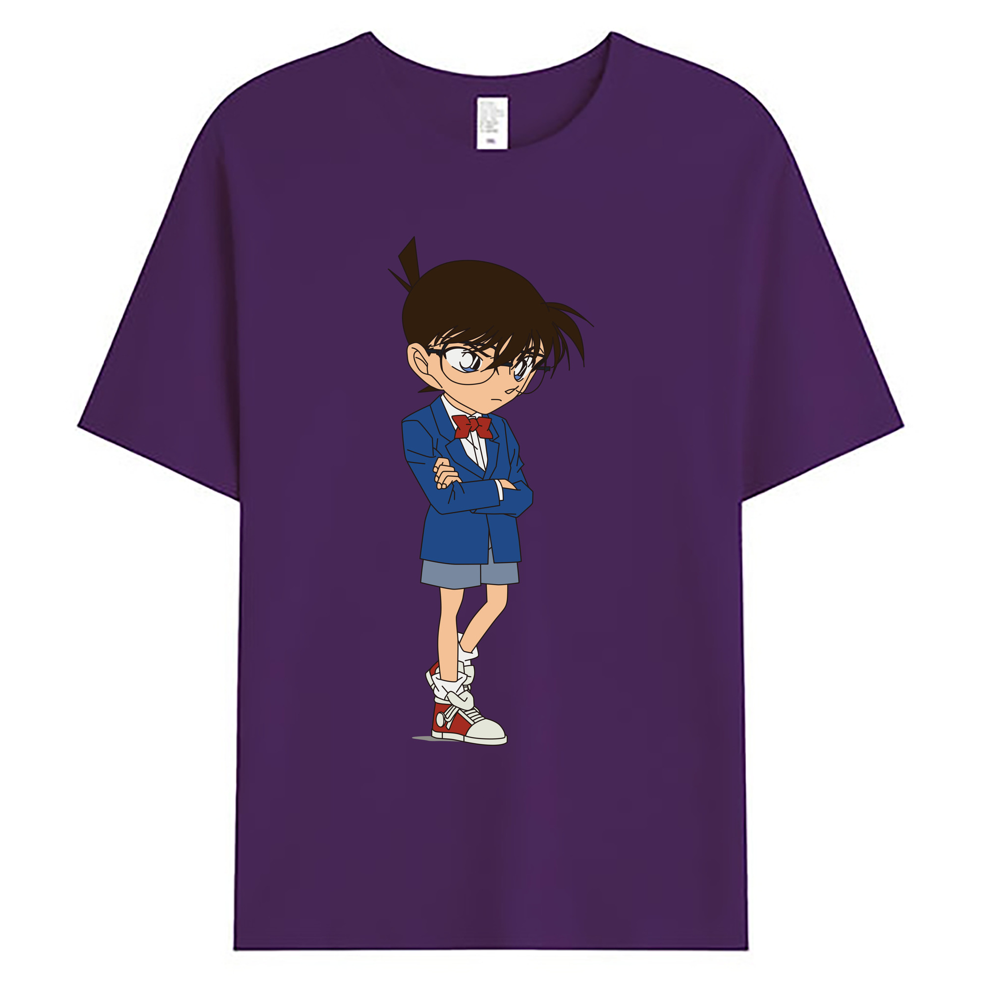 （画像用） 名探偵コナン 江戸川 コナン Detective Conan Conan Edogawa 綿100％ メンズ半袖Tシャツ｜肌触りやわらか＆通気性