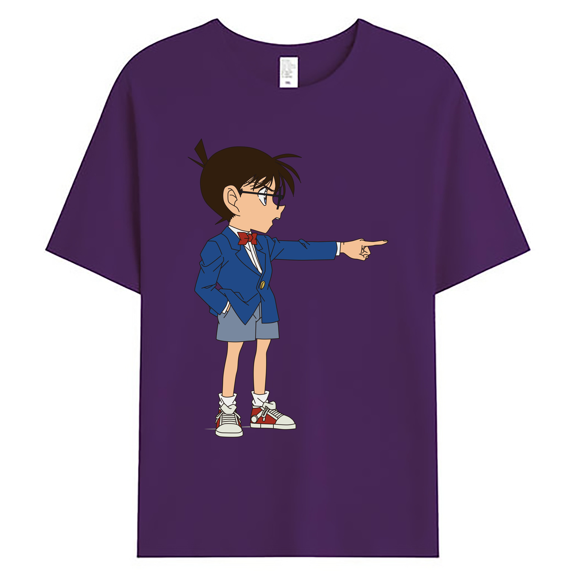 （画像用） 名探偵コナン 江戸川 コナン Detective Conan Conan Edogawa 綿100％ メンズ半袖Tシャツ｜肌触りやわらか＆通気性
