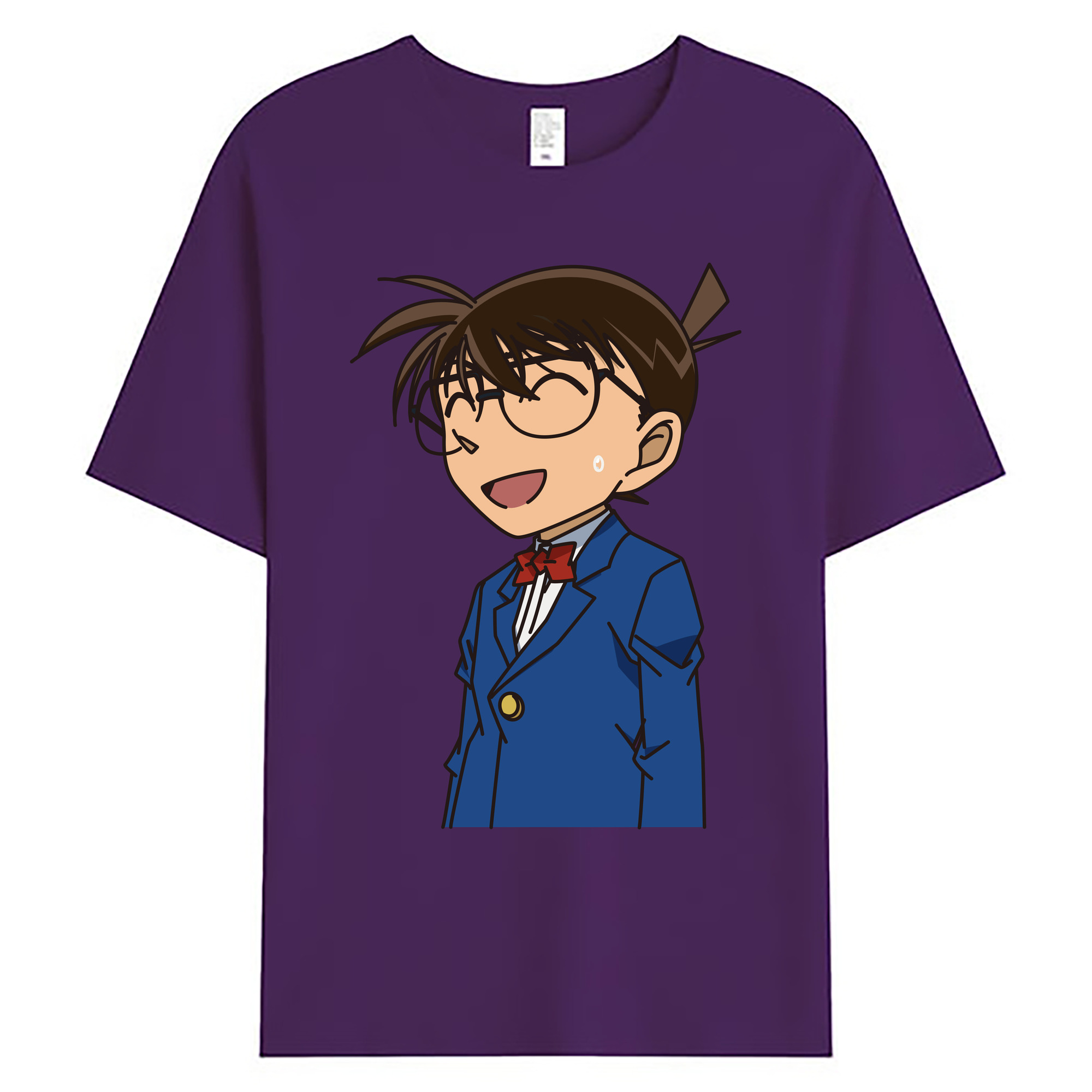 （画像用） 名探偵コナン 江戸川 コナン Detective Conan Conan Edogawa 綿100％ メンズ半袖Tシャツ｜肌触りやわらか＆通気性