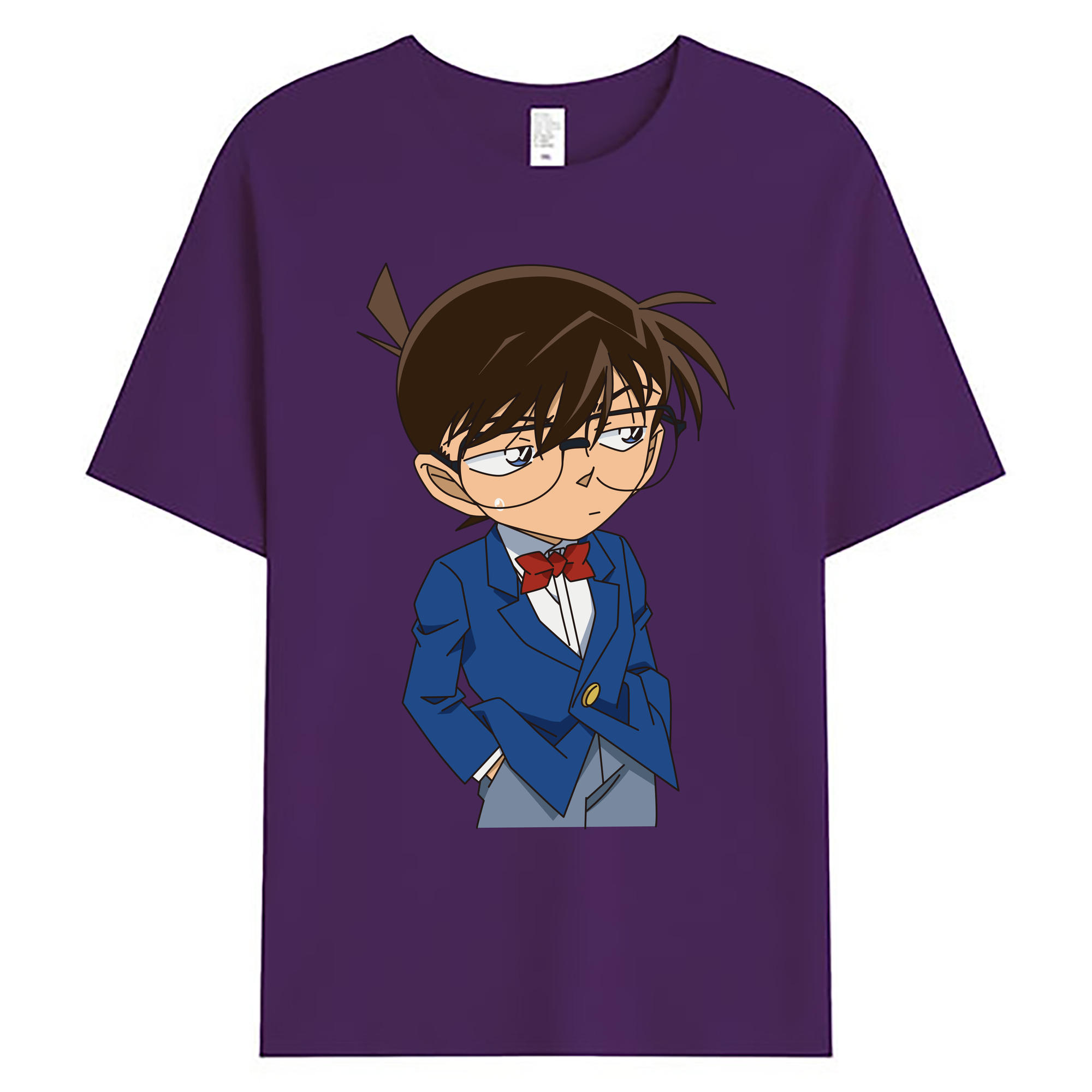 （画像用） 名探偵コナン 江戸川 コナン Detective Conan Conan Edogawa 綿100％ メンズ半袖Tシャツ｜肌触りやわらか＆通気性