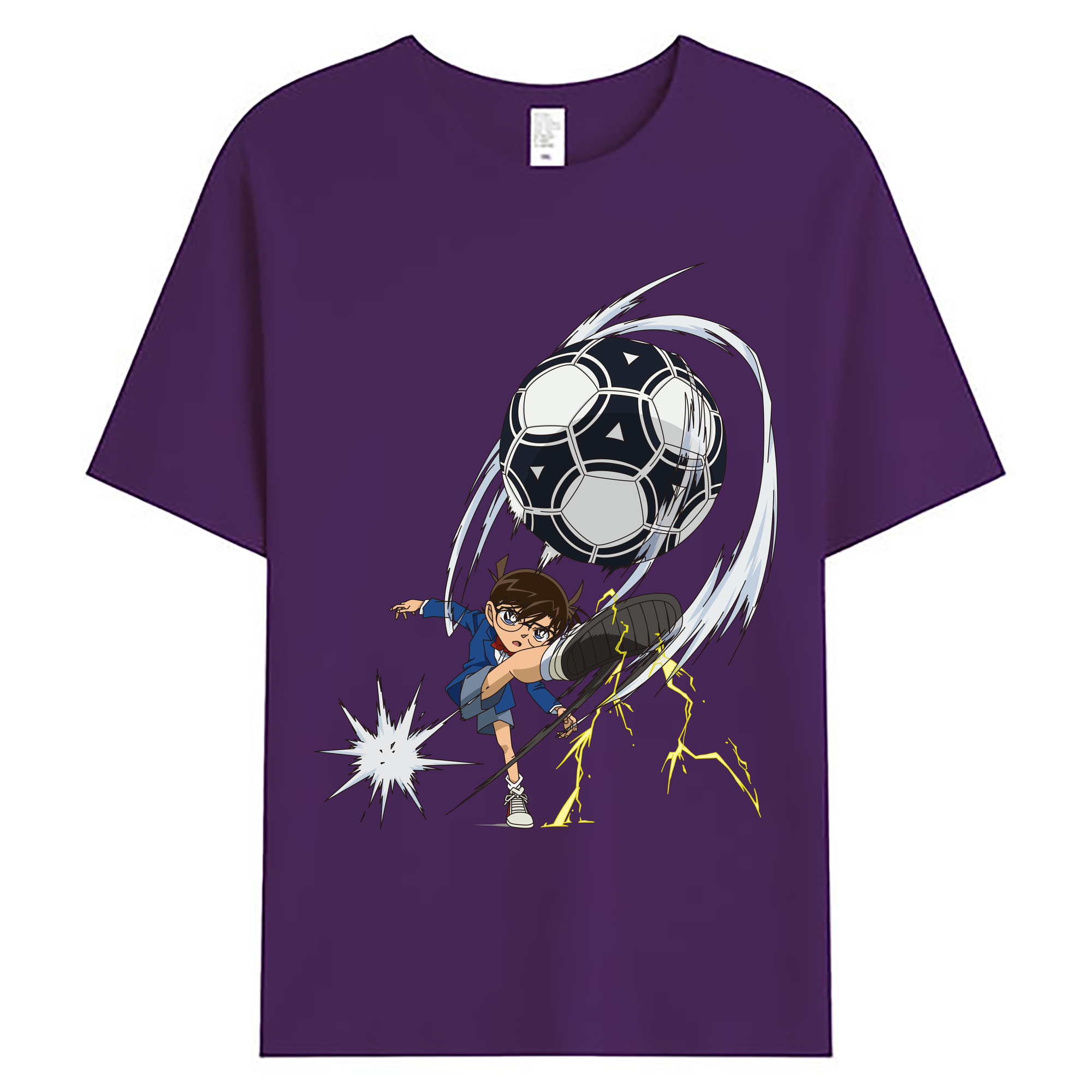 （画像用） 名探偵コナン 江戸川 コナン Detective Conan Conan Edogawa 綿100％ メンズ半袖Tシャツ｜肌触りやわらか＆通気性