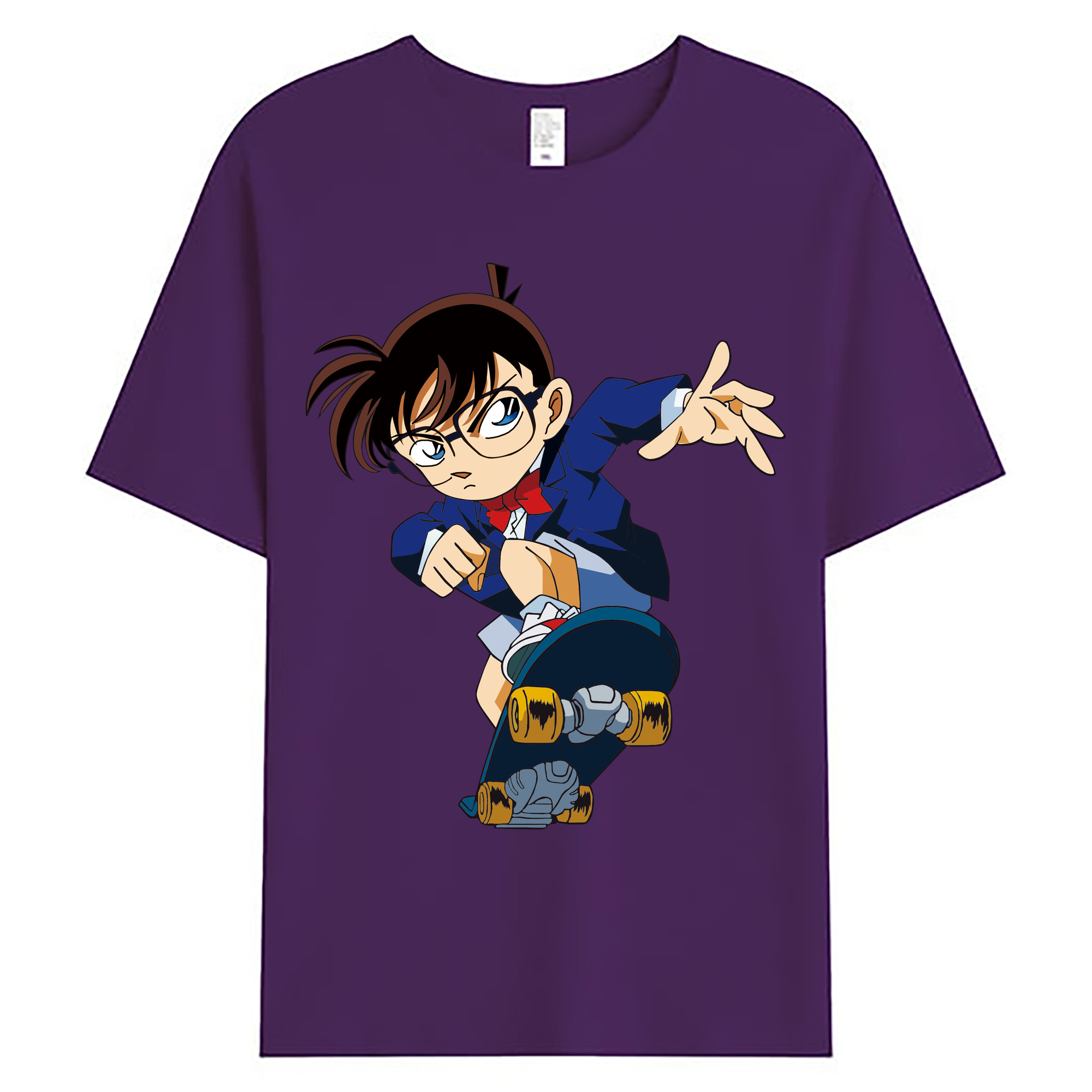 （画像用） 名探偵コナン 江戸川 コナン Detective Conan Conan Edogawa 綿100％ メンズ半袖Tシャツ｜肌触りやわらか＆通気性