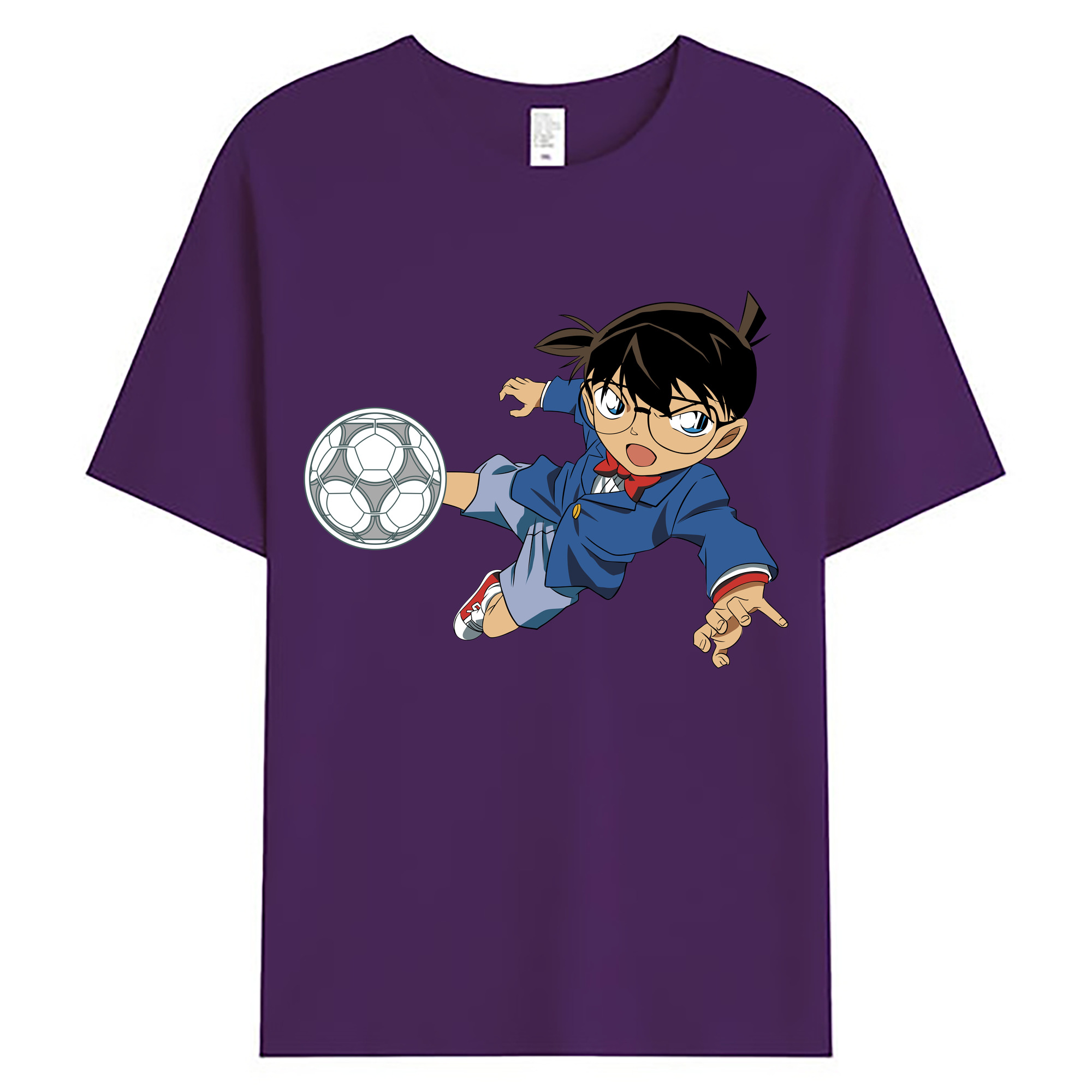 （画像用） 名探偵コナン 江戸川 コナン Detective Conan Conan Edogawa 綿100％ メンズ半袖Tシャツ｜肌触りやわらか＆通気性
