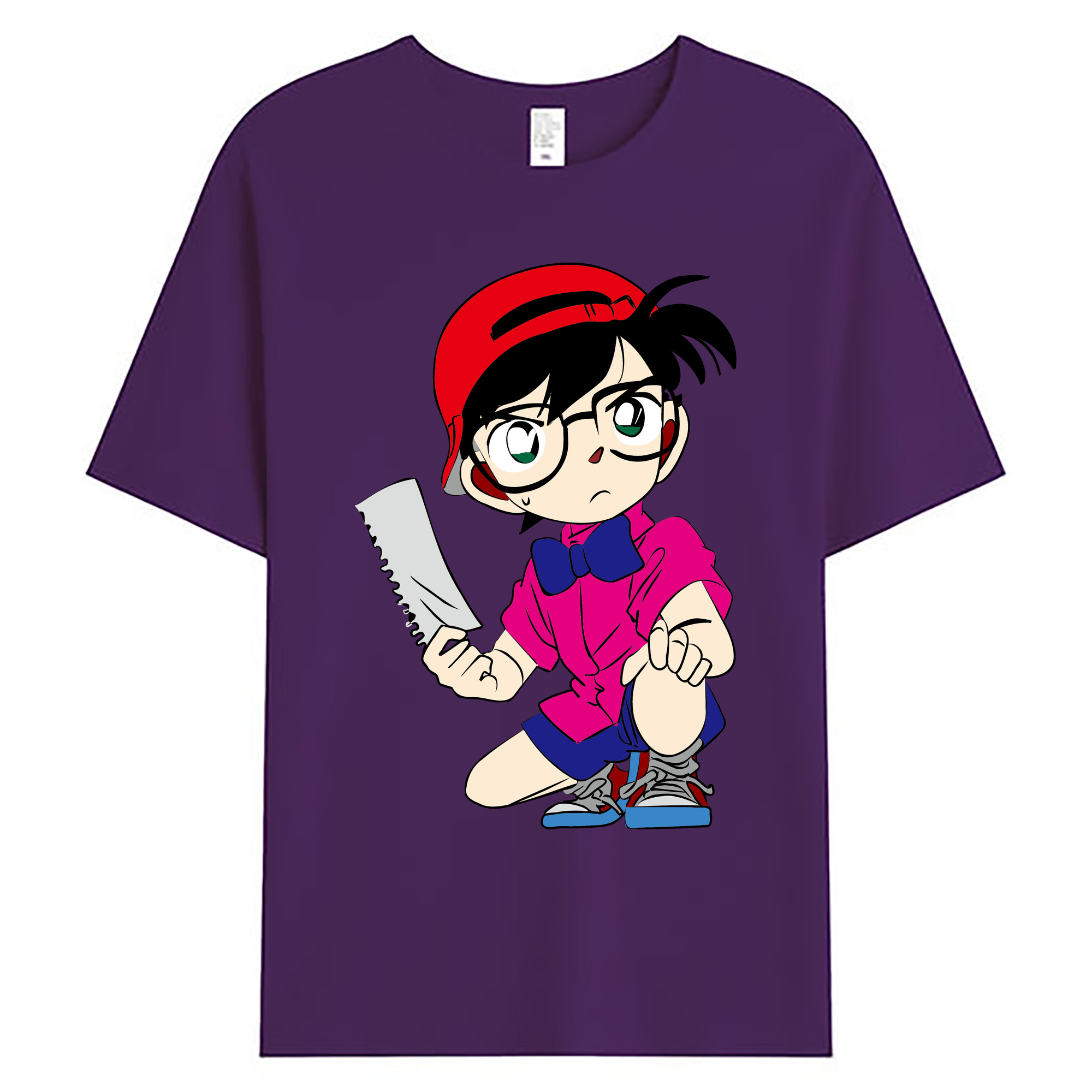（画像用） 名探偵コナン 江戸川 コナン Detective Conan Conan Edogawa 綿100％ メンズ半袖Tシャツ｜肌触りやわらか＆通気性