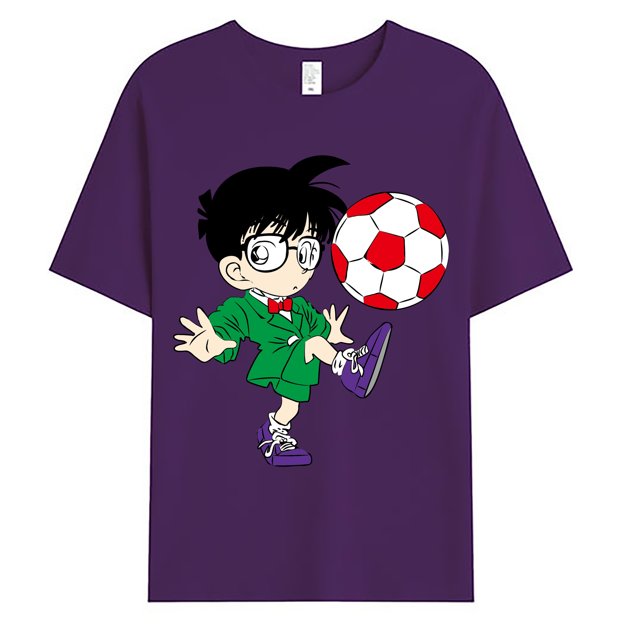 （画像用） 名探偵コナン 江戸川 コナン Detective Conan Conan Edogawa 綿100％ メンズ半袖Tシャツ｜肌触りやわらか＆通気性
