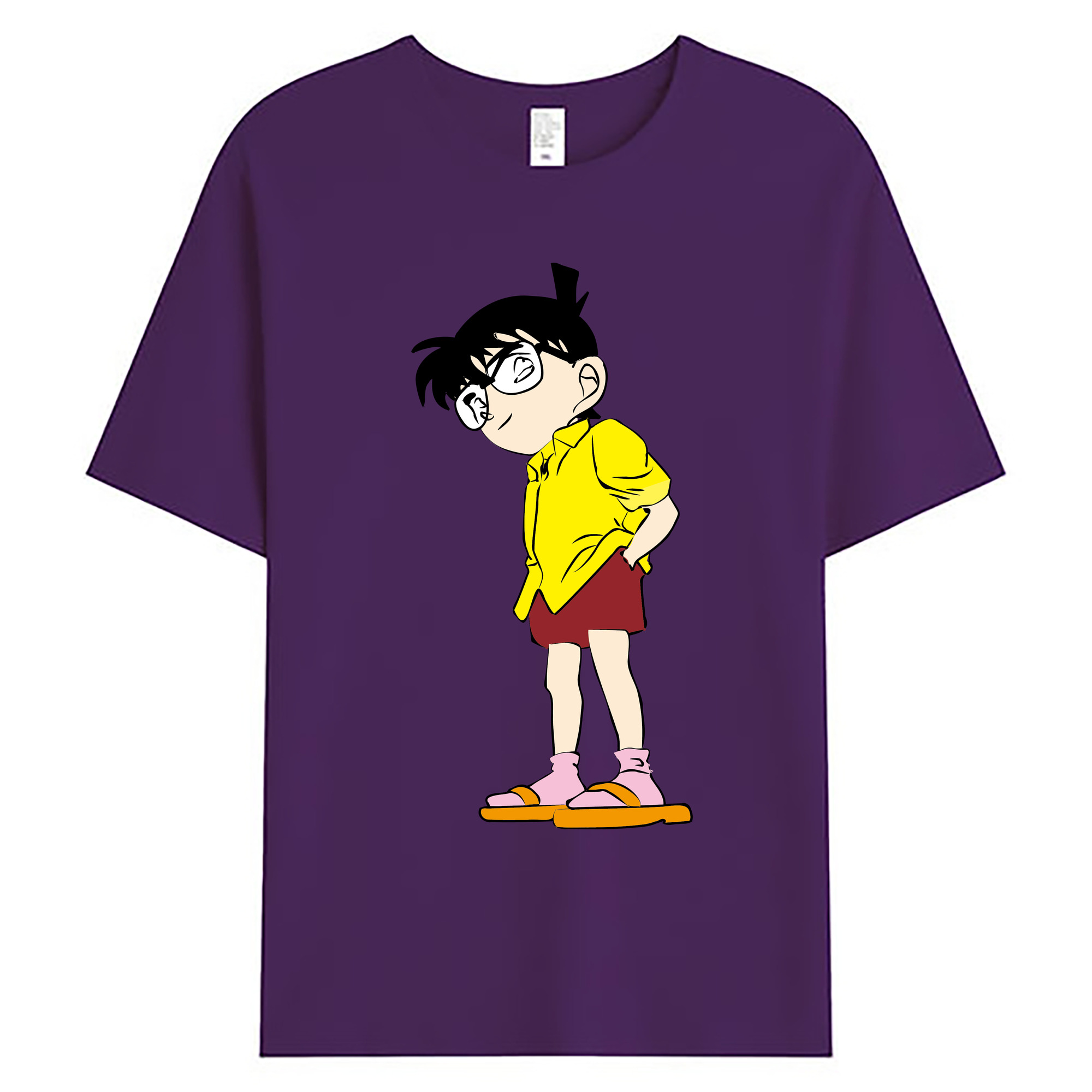 （画像用） 名探偵コナン 江戸川 コナン Detective Conan Conan Edogawa 綿100％ メンズ半袖Tシャツ｜肌触りやわらか＆通気性