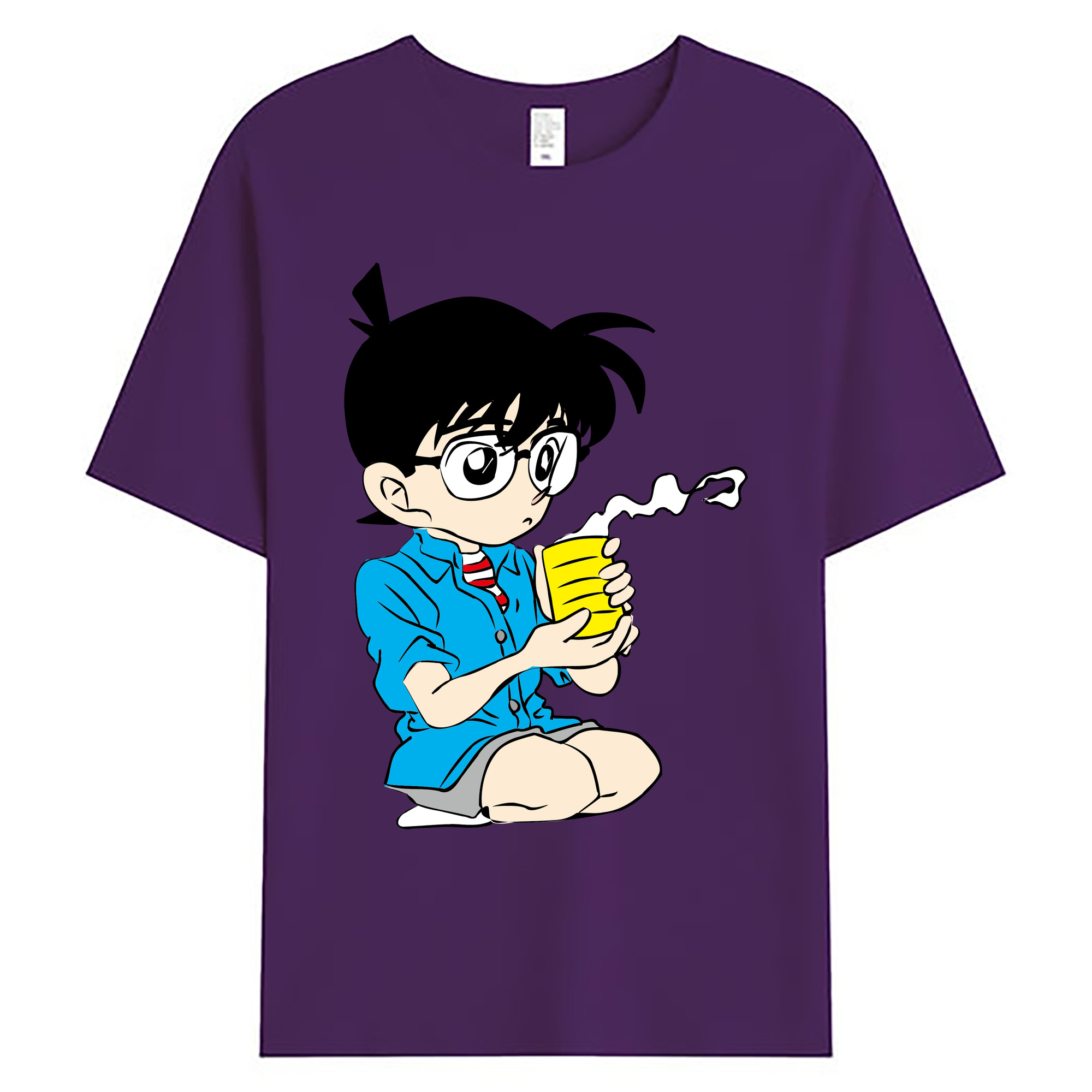 （画像用） 名探偵コナン 江戸川 コナン Detective Conan Conan Edogawa 綿100％ メンズ半袖Tシャツ｜肌触りやわらか＆通気性