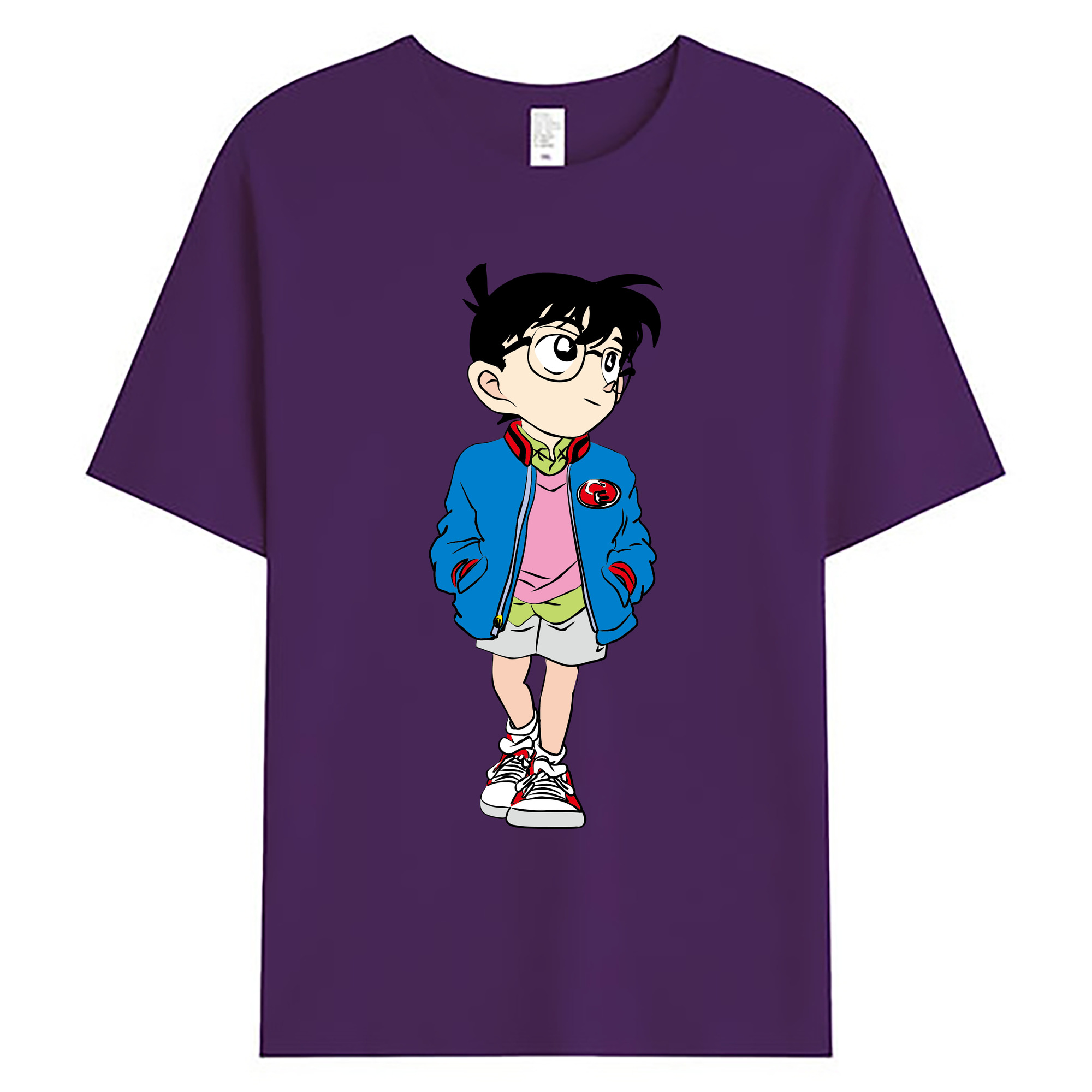 （画像用） 名探偵コナン 江戸川 コナン Detective Conan Conan Edogawa 綿100％ メンズ半袖Tシャツ｜肌触りやわらか＆通気性