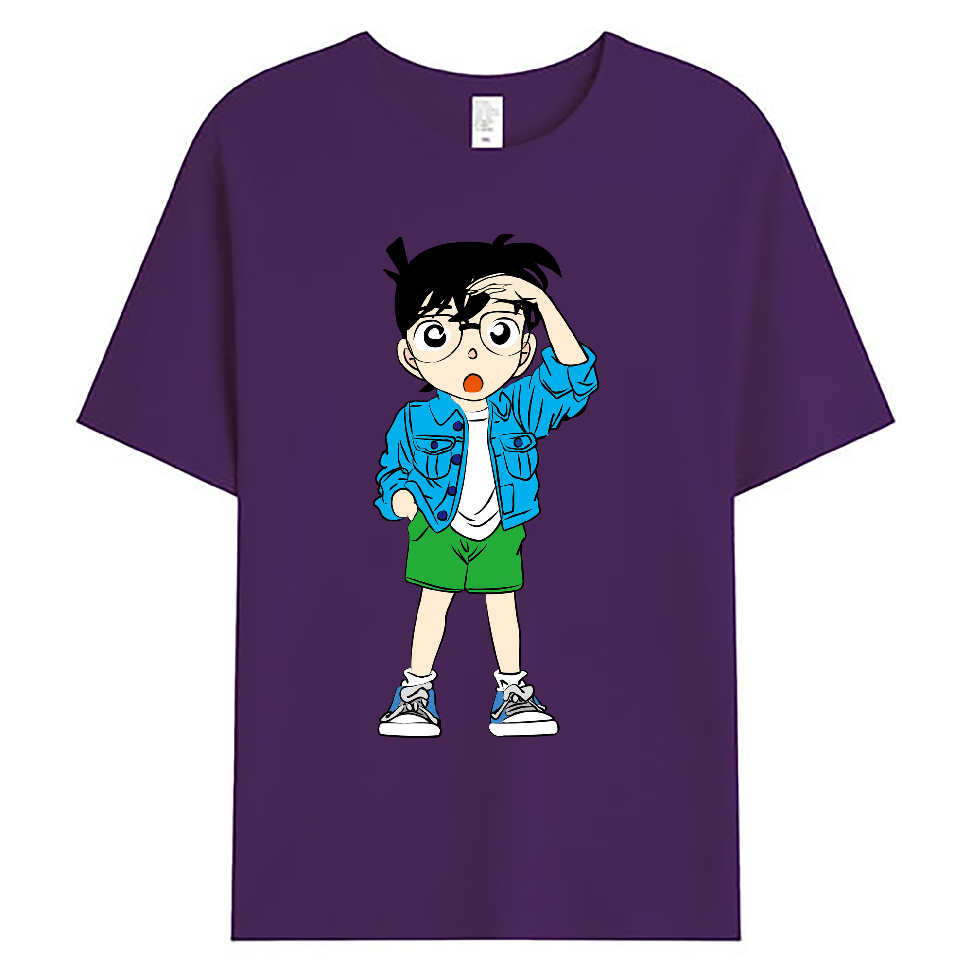 （画像用） 名探偵コナン 江戸川 コナン Detective Conan Conan Edogawa 綿100％ メンズ半袖Tシャツ｜肌触りやわらか＆通気性