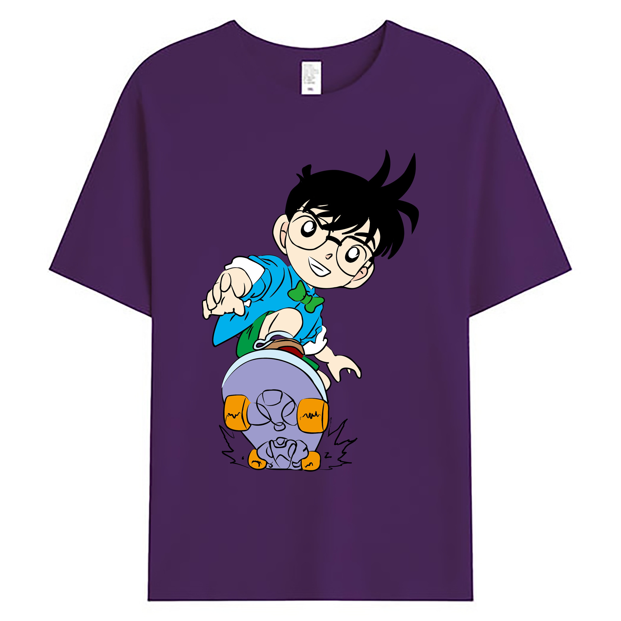 （画像用） 名探偵コナン 江戸川 コナン Detective Conan Conan Edogawa 綿100％ メンズ半袖Tシャツ｜肌触りやわらか＆通気性