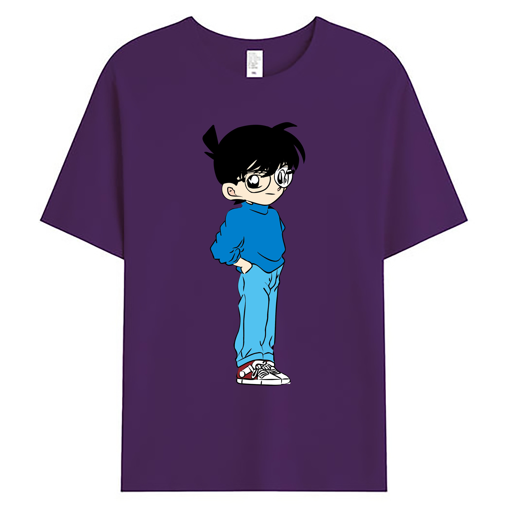 （画像用） 名探偵コナン 江戸川 コナン Detective Conan Conan Edogawa 綿100％ メンズ半袖Tシャツ｜肌触りやわらか＆通気性