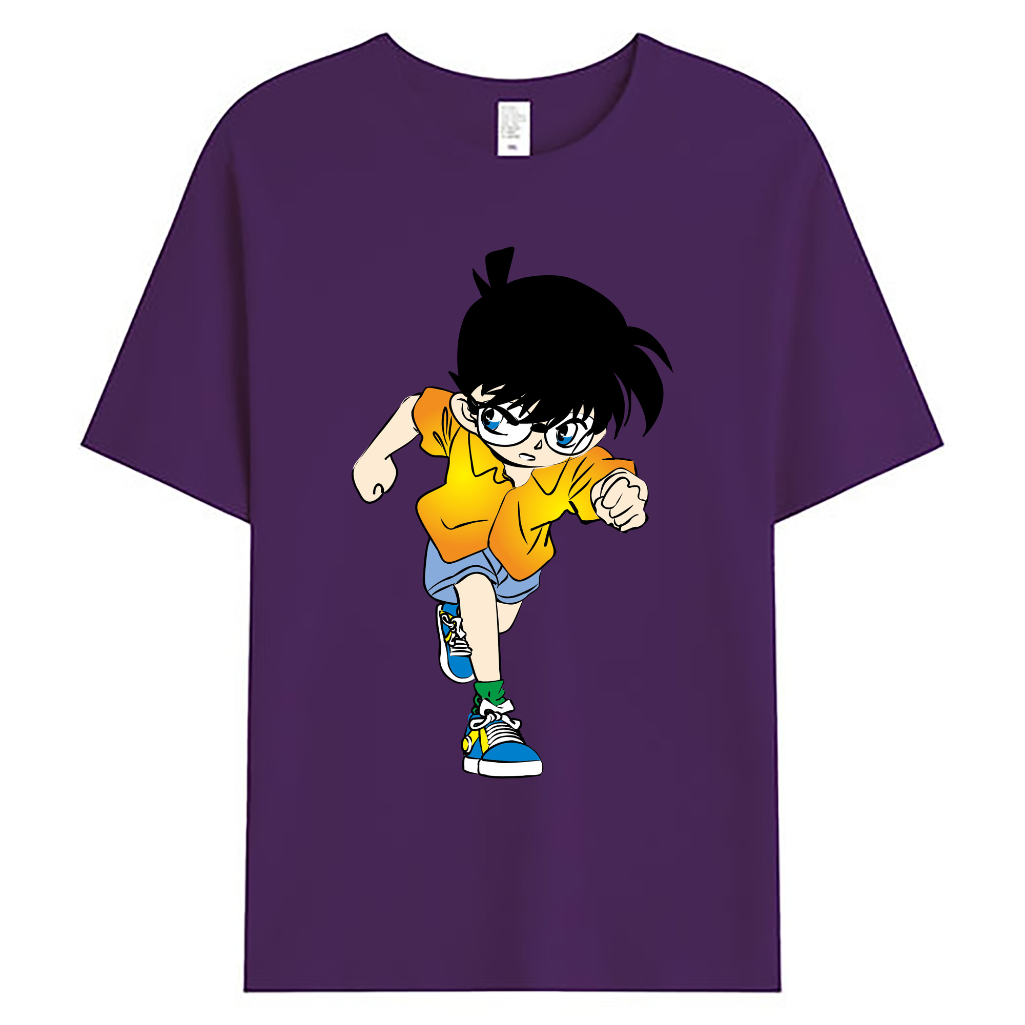 （画像用） 名探偵コナン 江戸川 コナン Detective Conan Conan Edogawa 綿100％ メンズ半袖Tシャツ｜肌触りやわらか＆通気性