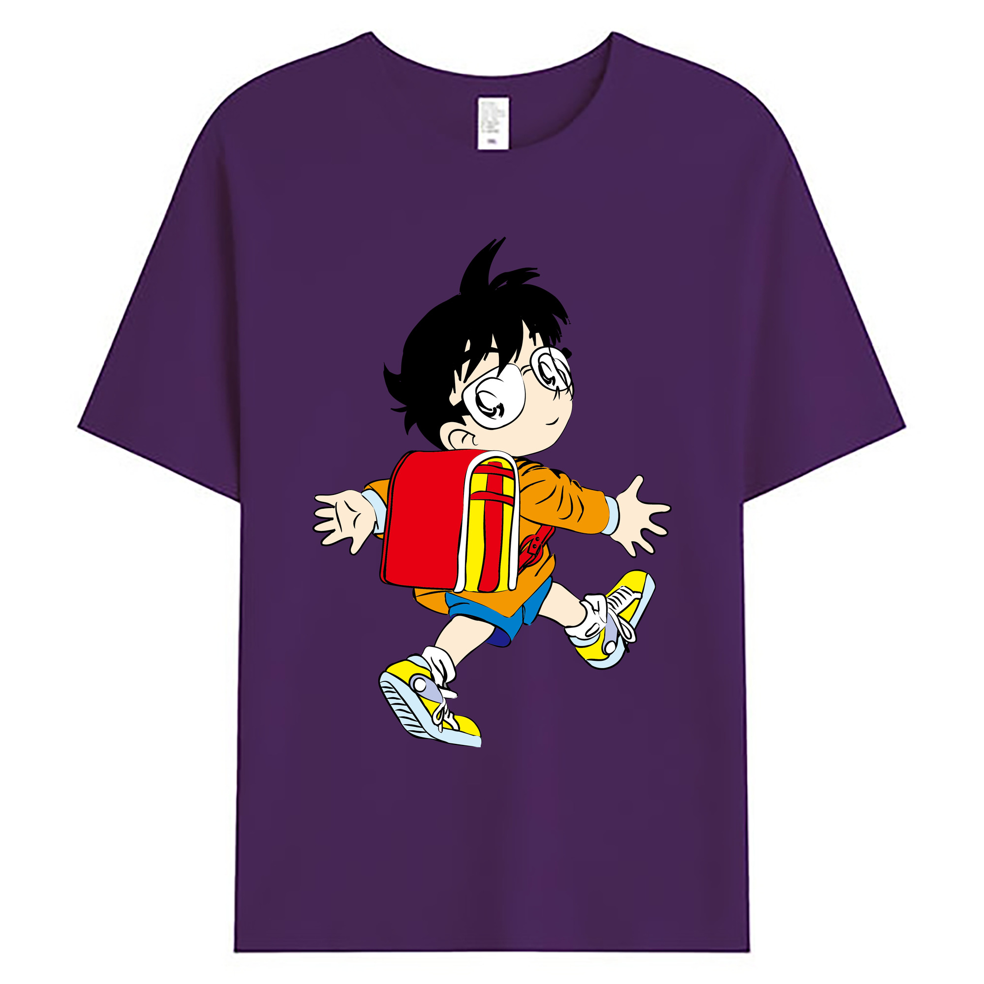 （画像用） 名探偵コナン 江戸川 コナン Detective Conan Conan Edogawa 綿100％ メンズ半袖Tシャツ｜肌触りやわらか＆通気性