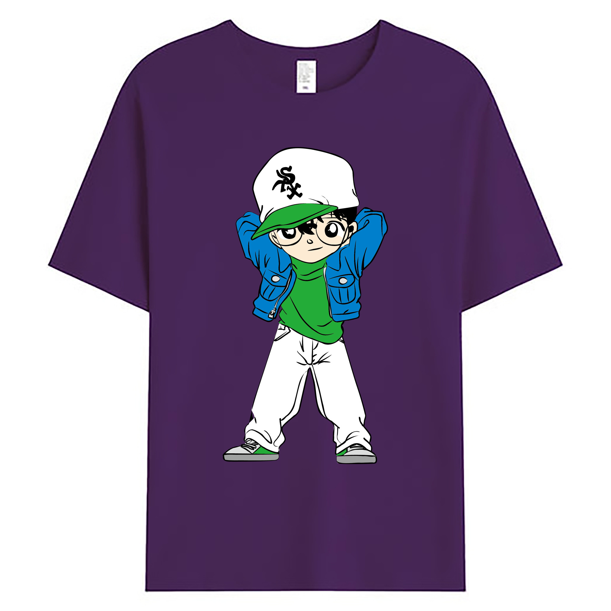 （画像用） 名探偵コナン 江戸川 コナン Detective Conan Conan Edogawa 綿100％ メンズ半袖Tシャツ｜肌触りやわらか＆通気性
