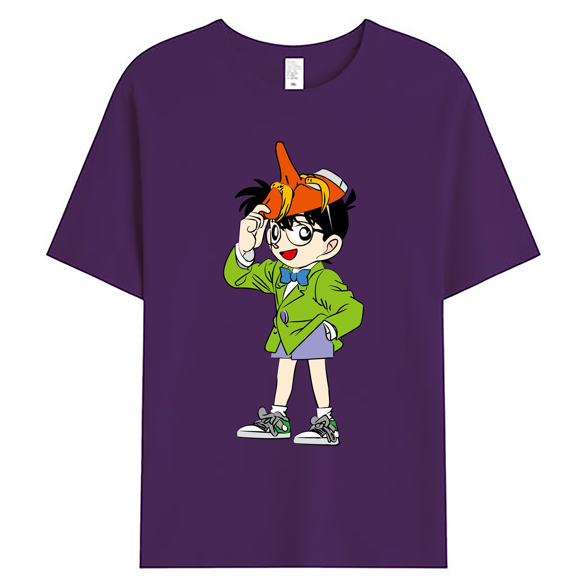 （画像用） 名探偵コナン 江戸川 コナン Detective Conan Conan Edogawa 綿100％ メンズ半袖Tシャツ｜肌触りやわらか＆通気性