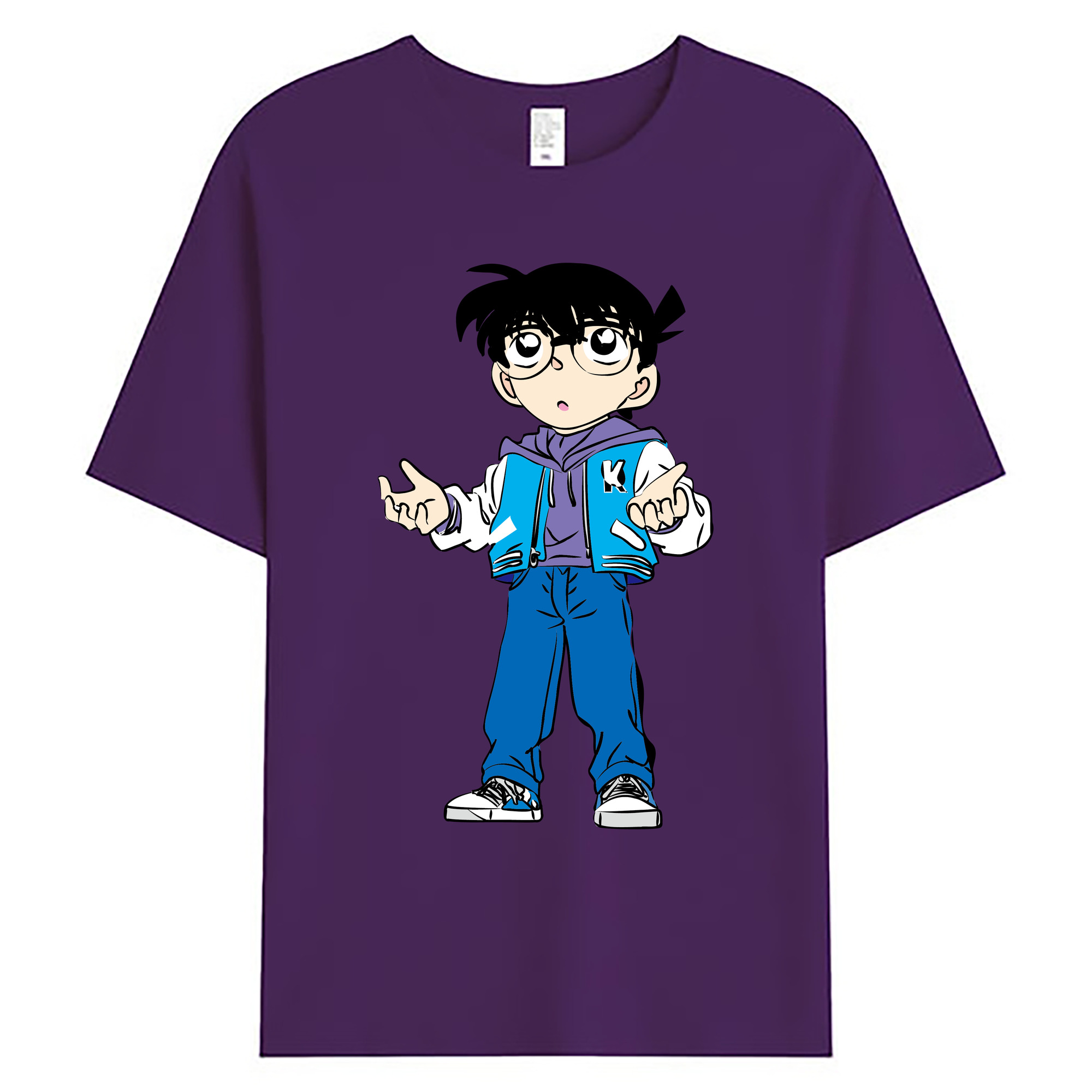 （画像用） 名探偵コナン 江戸川 コナン Detective Conan Conan Edogawa 綿100％ メンズ半袖Tシャツ｜肌触りやわらか＆通気性