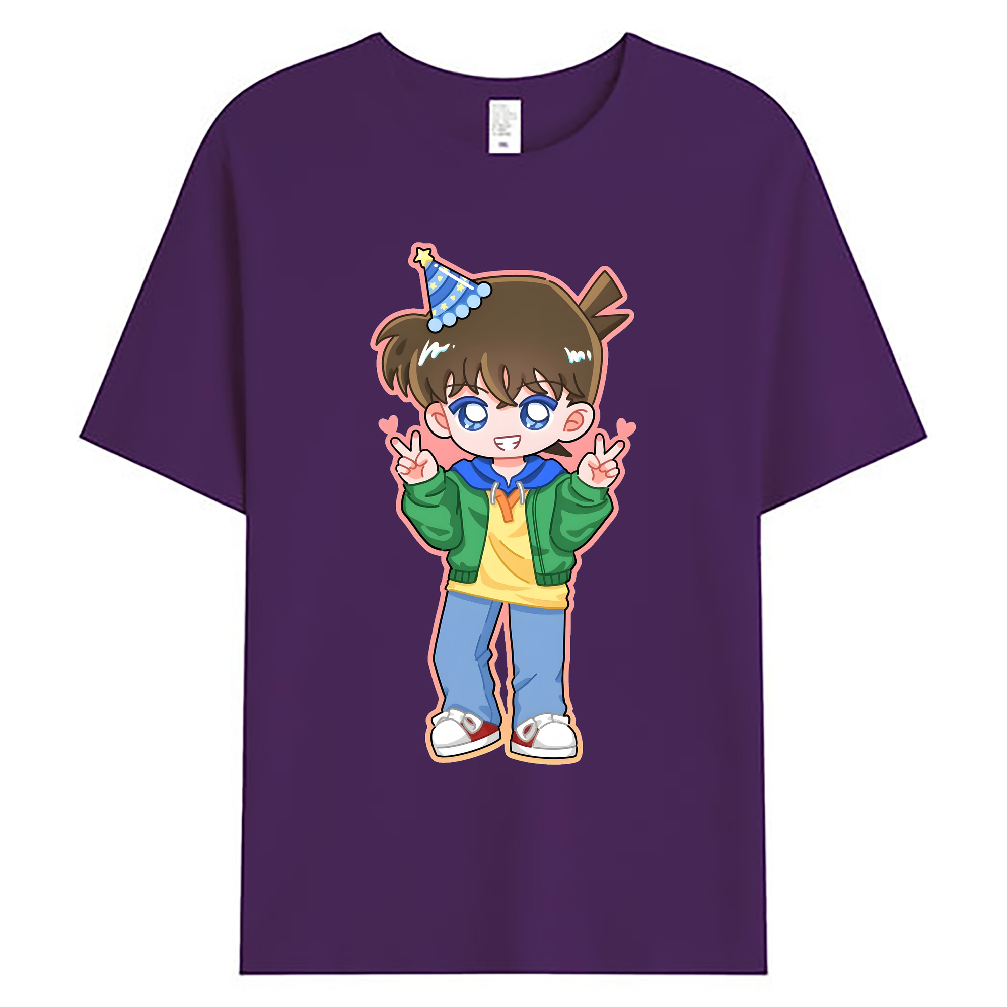 （画像用） 名探偵コナン 江戸川 コナン Detective Conan Conan Edogawa 綿100％ メンズ半袖Tシャツ｜肌触りやわらか＆通気性
