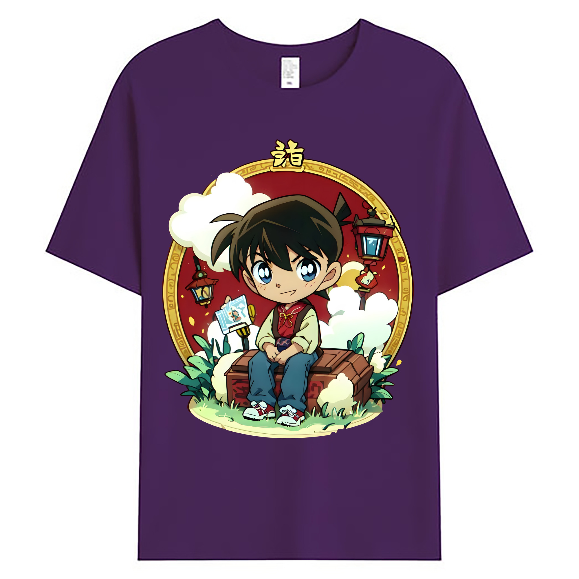 （画像用） 名探偵コナン 江戸川 コナン Detective Conan Conan Edogawa 綿100％ メンズ半袖Tシャツ｜肌触りやわらか＆通気性