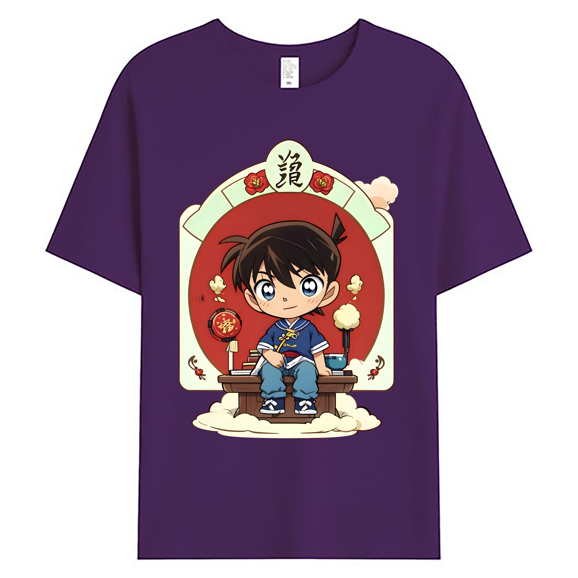 （画像用） 名探偵コナン 江戸川 コナン Detective Conan Conan Edogawa 綿100％ メンズ半袖Tシャツ｜肌触りやわらか＆通気性