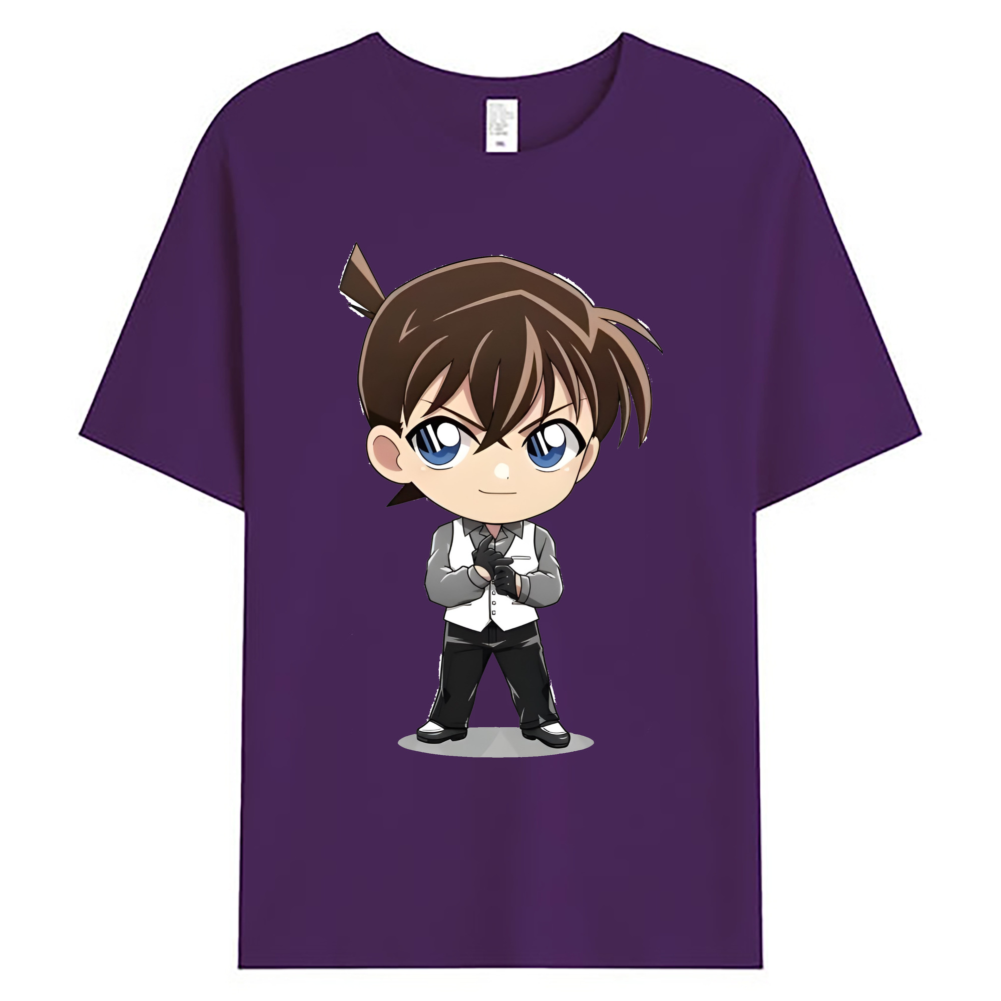 （画像用） 名探偵コナン 江戸川 コナン Detective Conan Conan Edogawa 綿100％ メンズ半袖Tシャツ｜肌触りやわらか＆通気性