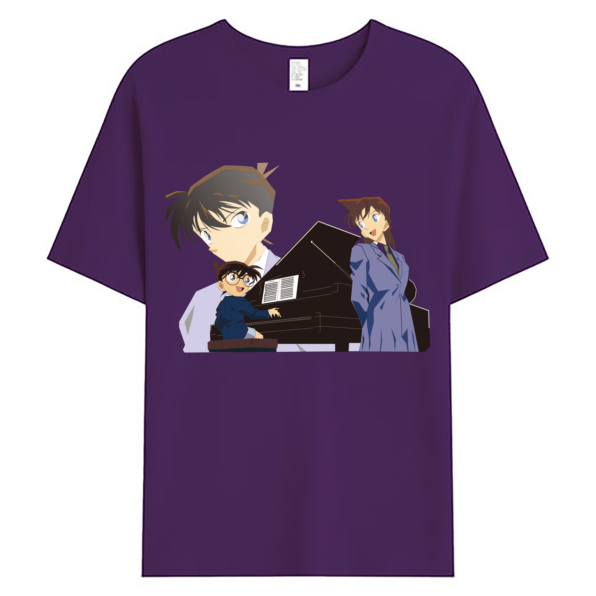 （画像用） 名探偵コナン 毛利 蘭 もうり らん、モーリ ラン Detective Conan Rachel Moore 綿100％ メンズ半袖Tシャツ｜肌触りやわらか＆通気性