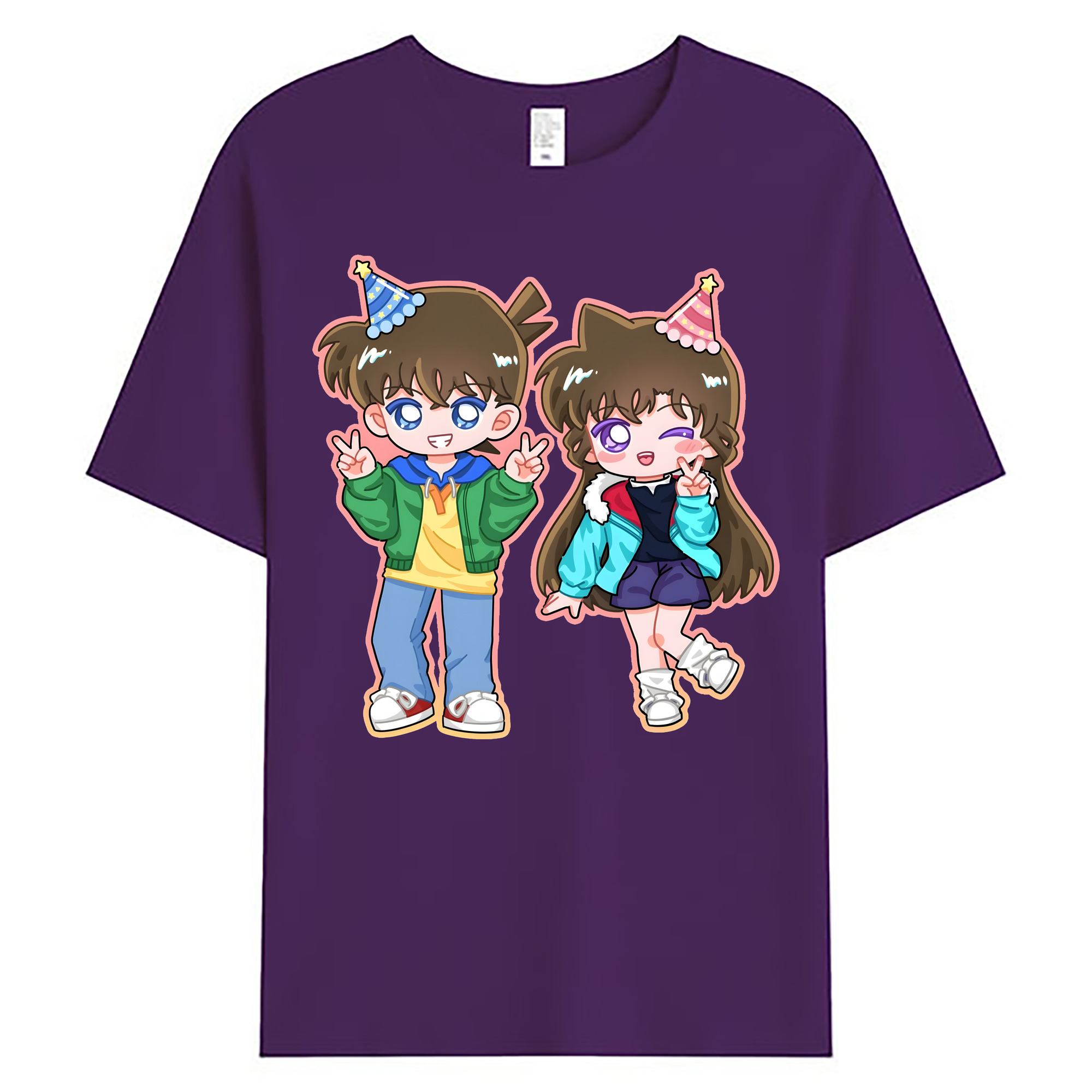 （画像用） 名探偵コナン 毛利 蘭 もうり らん、モーリ ラン Detective Conan Rachel Moore 綿100％ メンズ半袖Tシャツ｜肌触りやわらか＆通気性