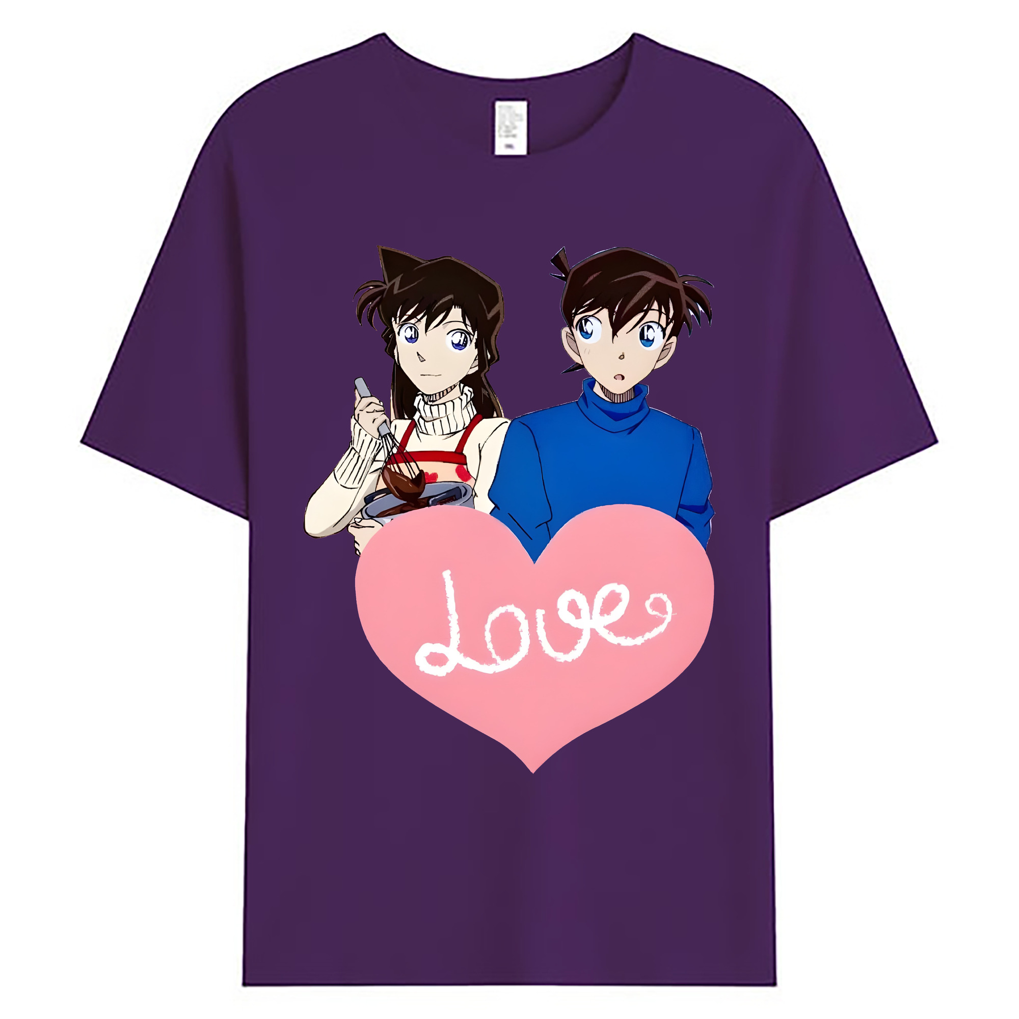 （画像用） 名探偵コナン 毛利 蘭 もうり らん、モーリ ラン Detective Conan Rachel Moore 綿100％ メンズ半袖Tシャツ｜肌触りやわらか＆通気性