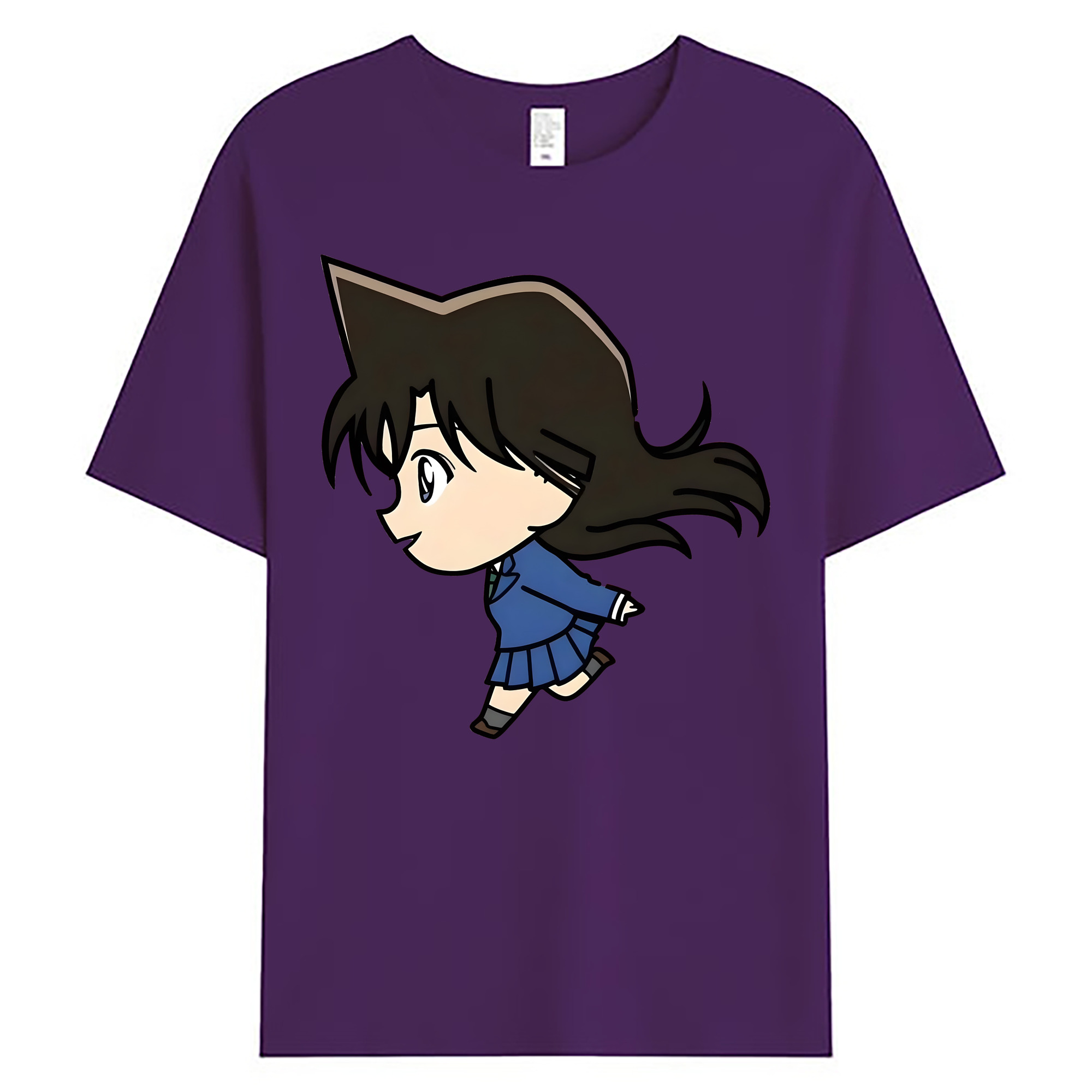 （画像用） 名探偵コナン 毛利 蘭 もうり らん、モーリ ラン Detective Conan Rachel Moore 綿100％ メンズ半袖Tシャツ｜肌触りやわらか＆通気性