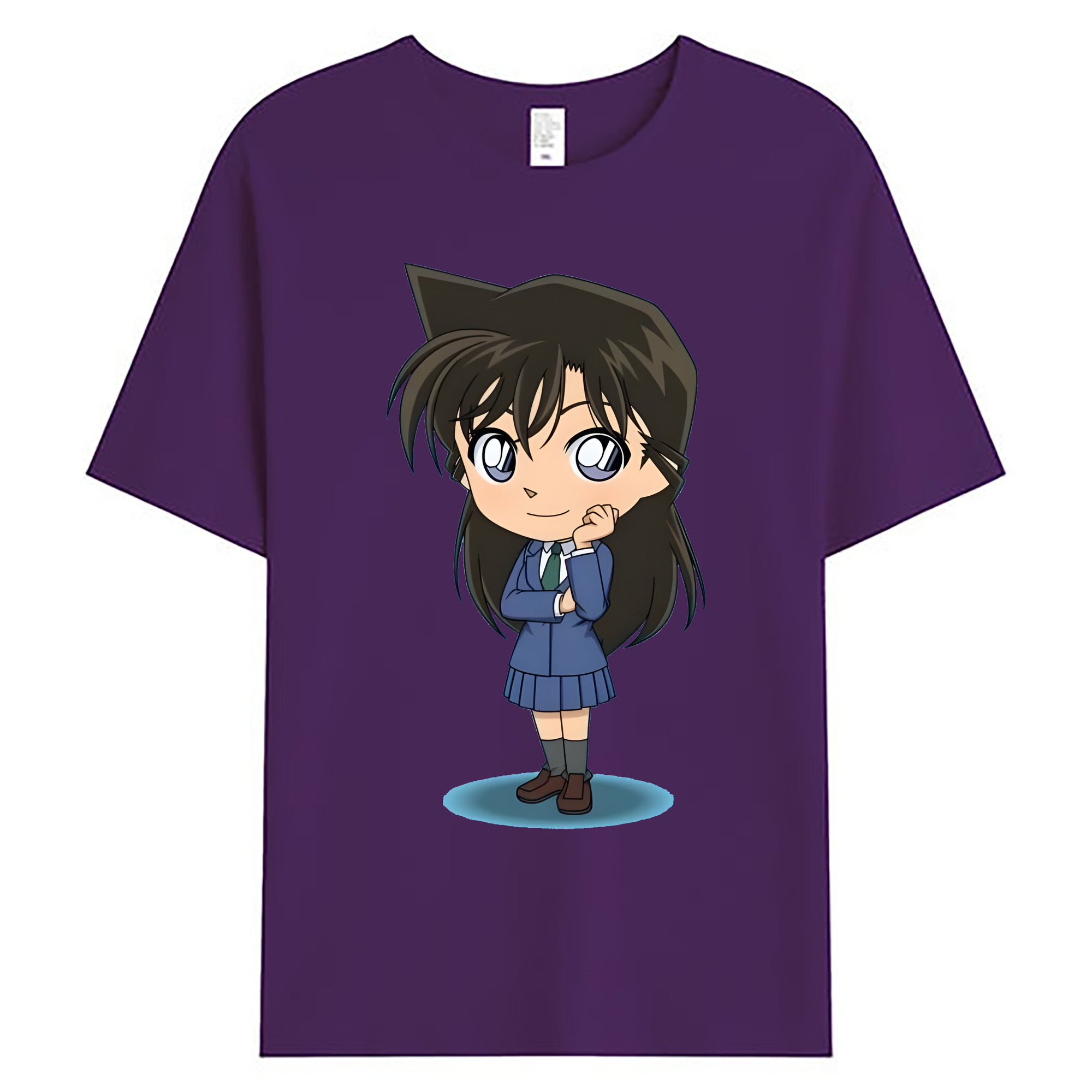 （画像用） 名探偵コナン 毛利 蘭 もうり らん、モーリ ラン Detective Conan Rachel Moore 綿100％ メンズ半袖Tシャツ｜肌触りやわらか＆通気性