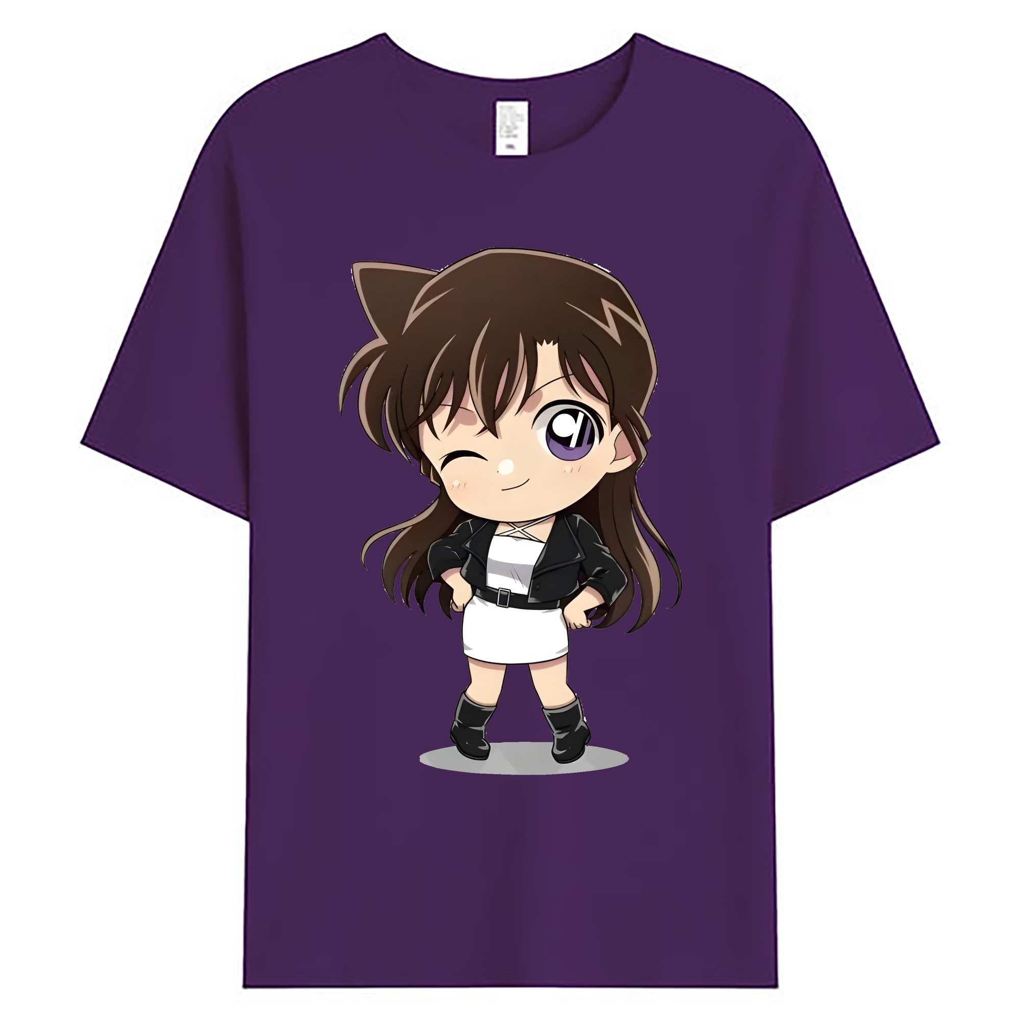 （画像用） 名探偵コナン 毛利 蘭 もうり らん、モーリ ラン Detective Conan Rachel Moore 綿100％ メンズ半袖Tシャツ｜肌触りやわらか＆通気性