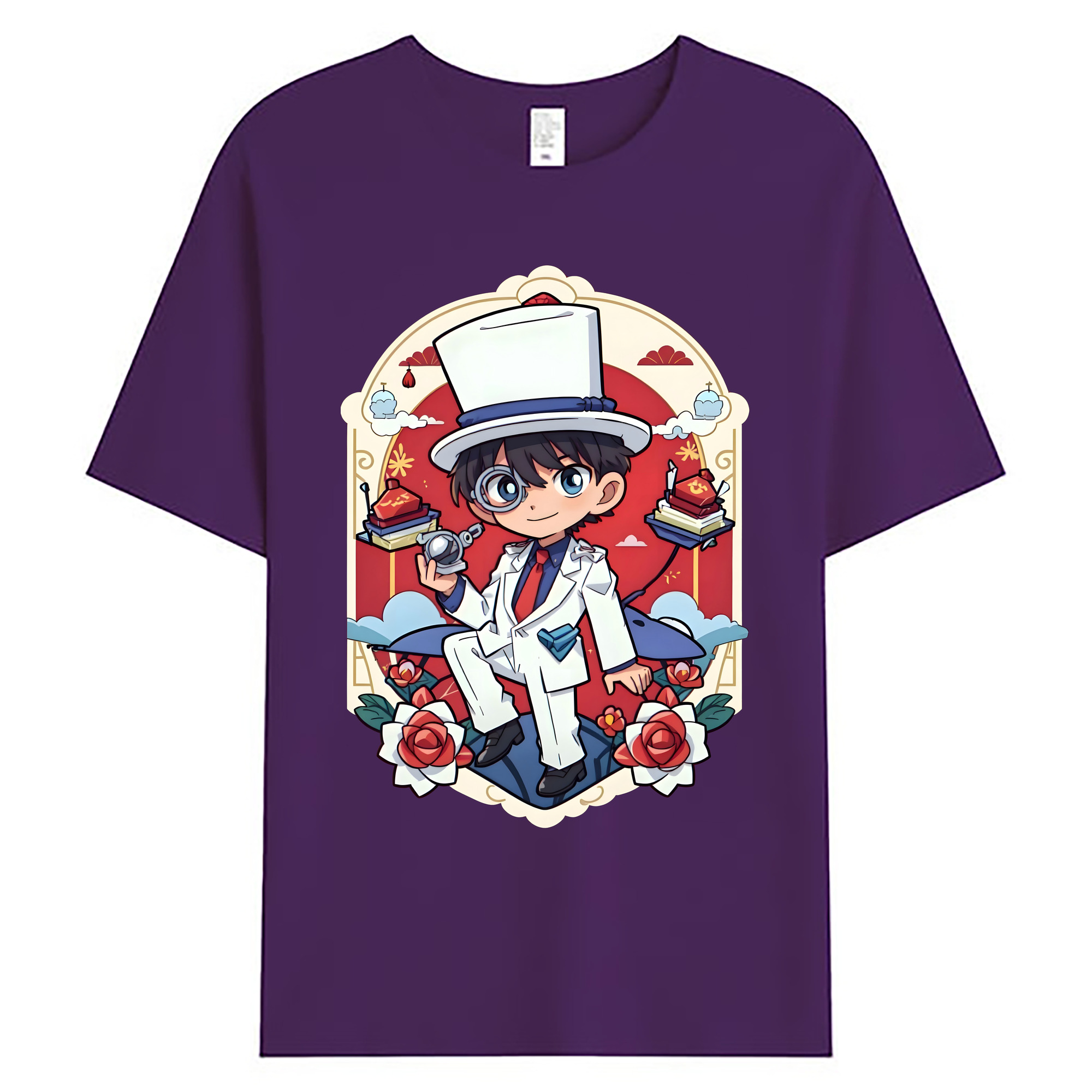 （画像用） 名探偵コナン くろば かいと Detective Conan Kuroba Kaito 綿100％ メンズ半袖Tシャツ｜肌触りやわらか＆通気性