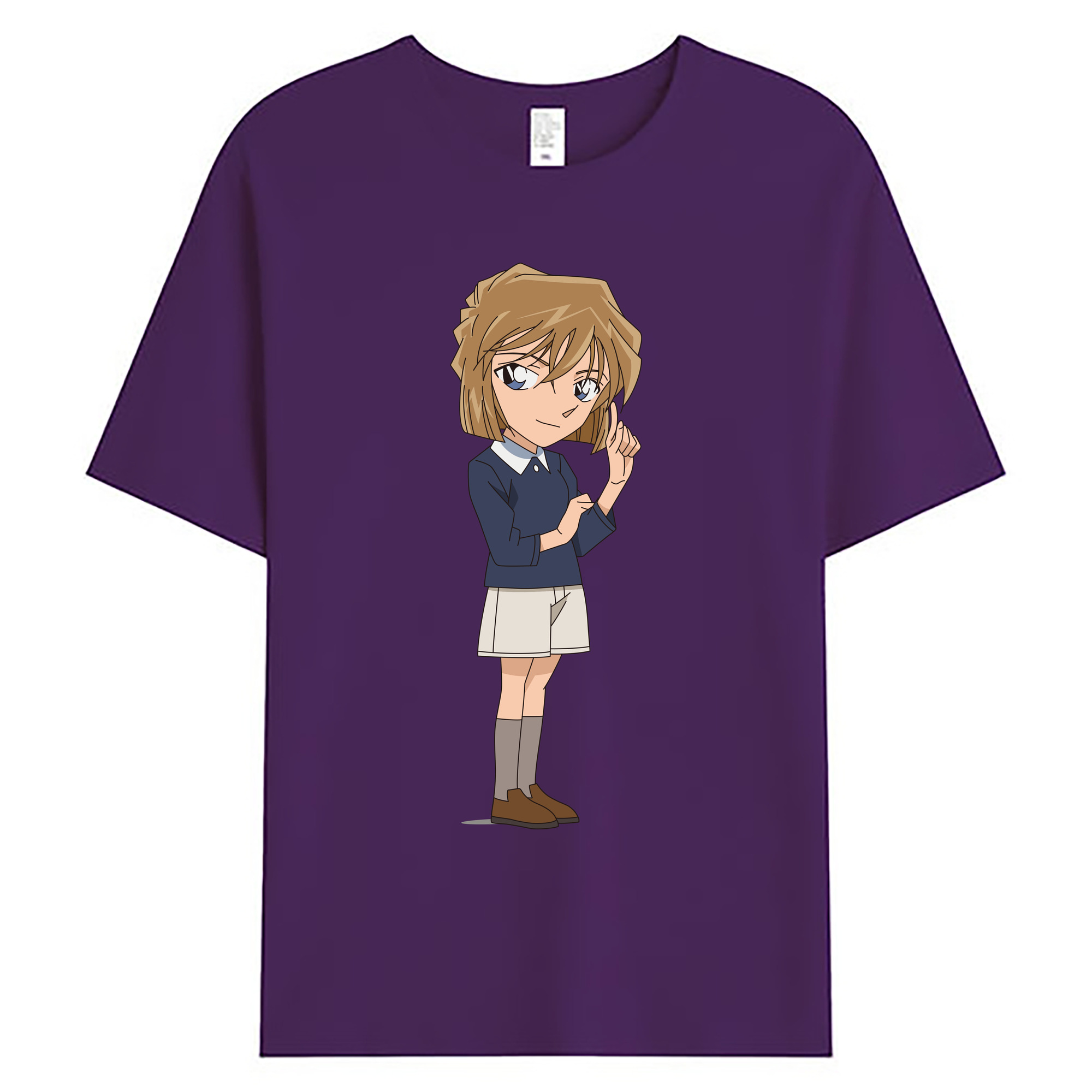（画像用） 名探偵コナン 灰原 哀 はいばら あい Detective Conan Anita Hailey、Vi Graythorn Haibara Ai 綿100％ メンズ半袖Tシャツ｜肌触りやわらか＆通気性