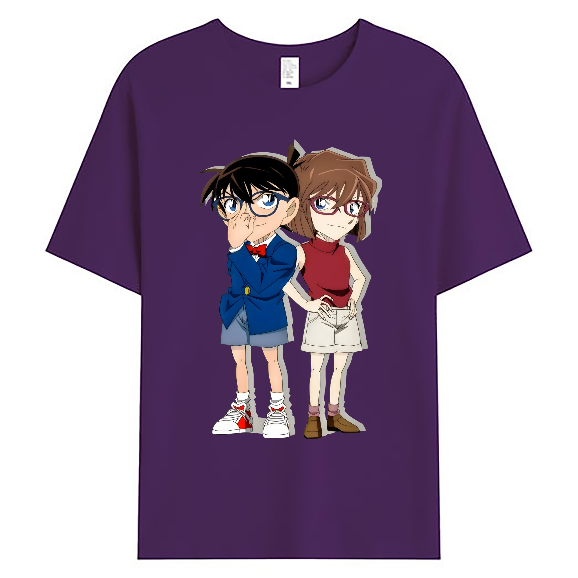 （画像用） 名探偵コナン 灰原 哀 はいばら あい Detective Conan Anita Hailey、Vi Graythorn Haibara Ai 綿100％ メンズ半袖Tシャツ｜肌触りやわらか＆通気性