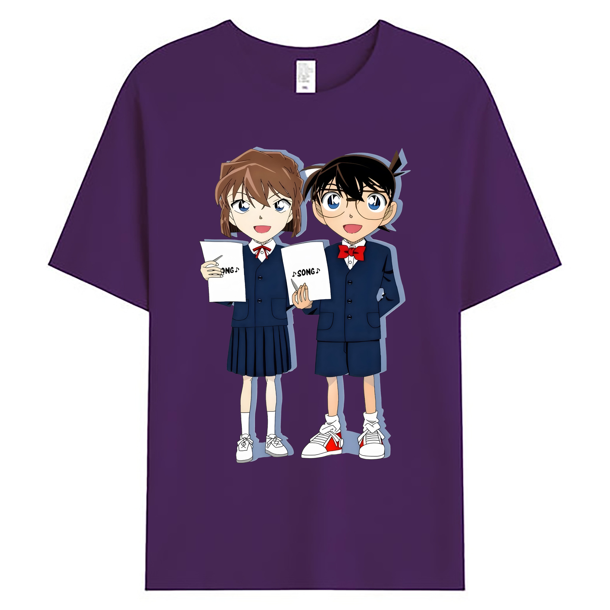 （画像用） 名探偵コナン 灰原 哀 はいばら あい Detective Conan Anita Hailey、Vi Graythorn Haibara Ai 綿100％ メンズ半袖Tシャツ｜肌触りやわらか＆通気性