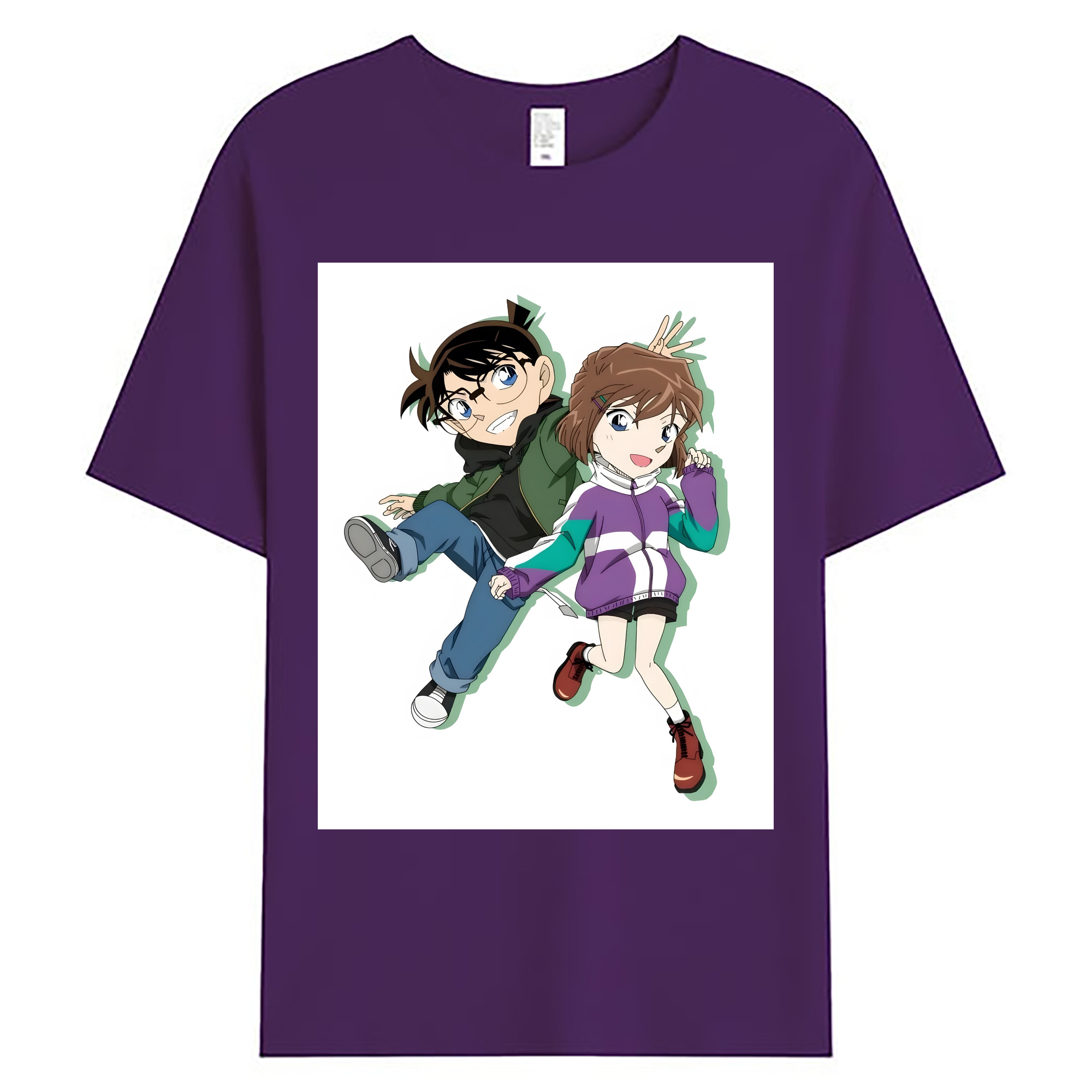 （画像用） 名探偵コナン 灰原 哀 はいばら あい Detective Conan Anita Hailey、Vi Graythorn Haibara Ai 綿100％ メンズ半袖Tシャツ｜肌触りやわらか＆通気性